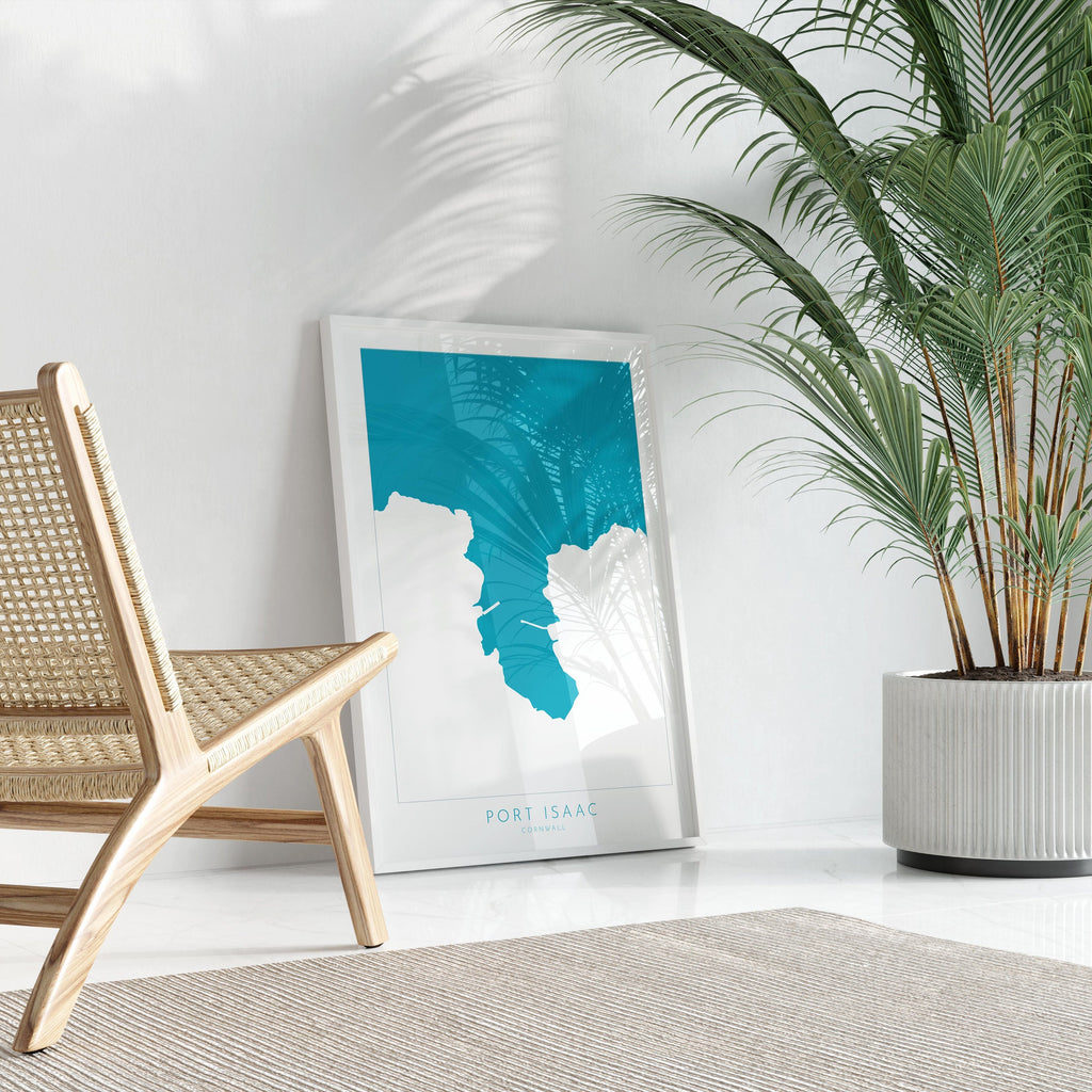 Port Isaac Map Art - North Cornwall Map, Port Isaac Print Cornwall, Port Isaac Wall Art, Beach Art, Port Isaac Poster, Cornish Art, Cornwall