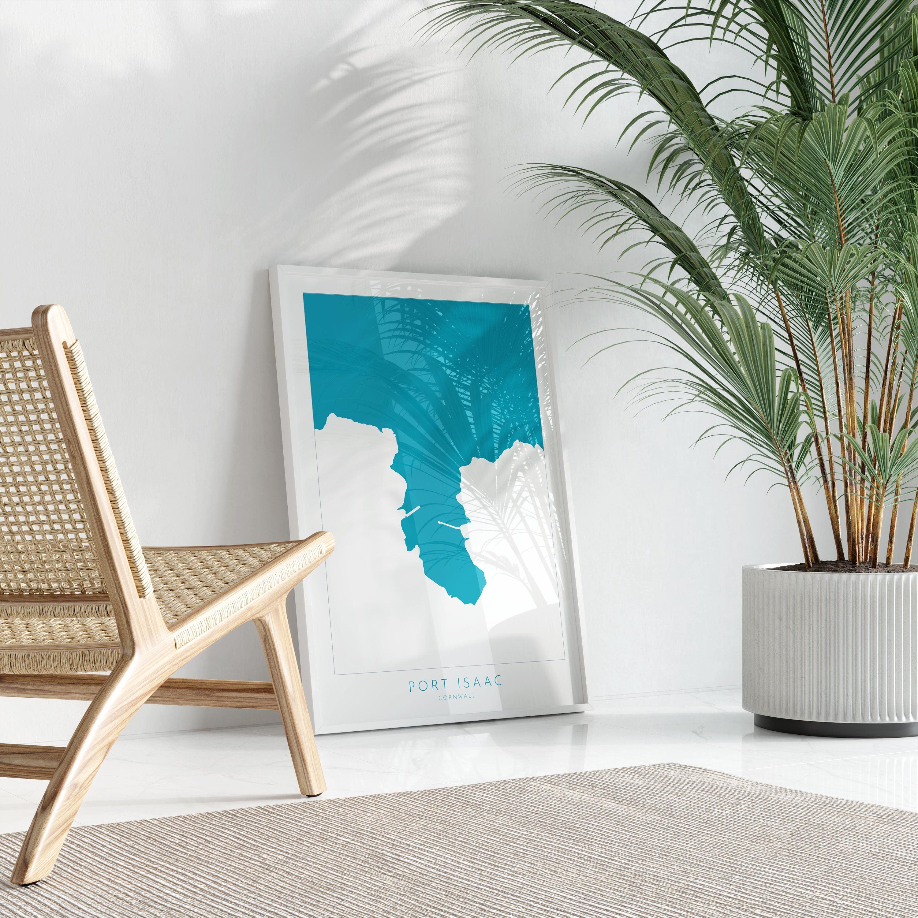 Port Isaac Map Art - North Cornwall Map, Port Isaac Print Cornwall, Port Isaac Wall Art, Beach Art, Port Isaac Poster, Cornish Art, Cornwall