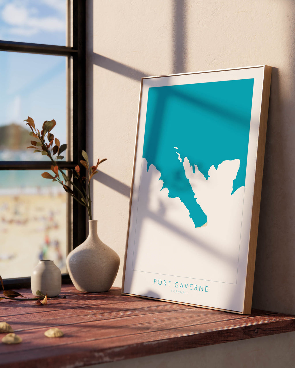 Port Gaverne Map Art - North Cornwall Map, Port Gaverne Print Cornwall, Port Gaverne Wall Art, Cornish Coast Map, Port Gaverne Poster