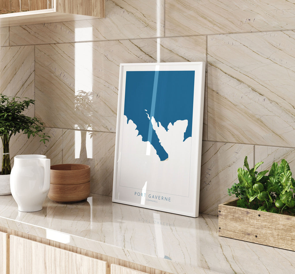 Port Gaverne Map Art - North Cornwall Map, Port Gaverne Print Cornwall, Port Gaverne Wall Art, Cornish Coast Map, Port Gaverne Poster