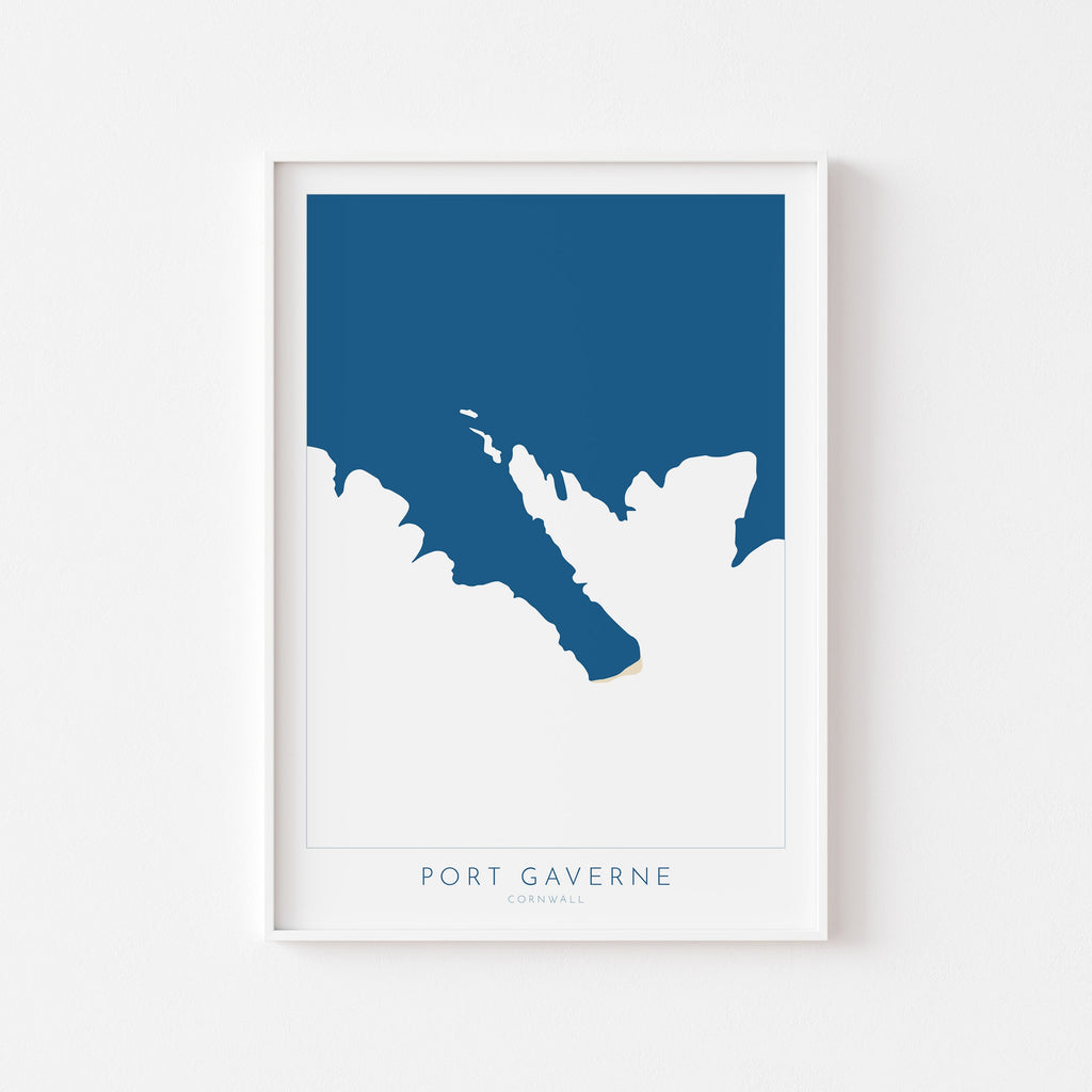 Port Gaverne Map Art - North Cornwall Map, Port Gaverne Print Cornwall, Port Gaverne Wall Art, Cornish Coast Map, Port Gaverne Poster