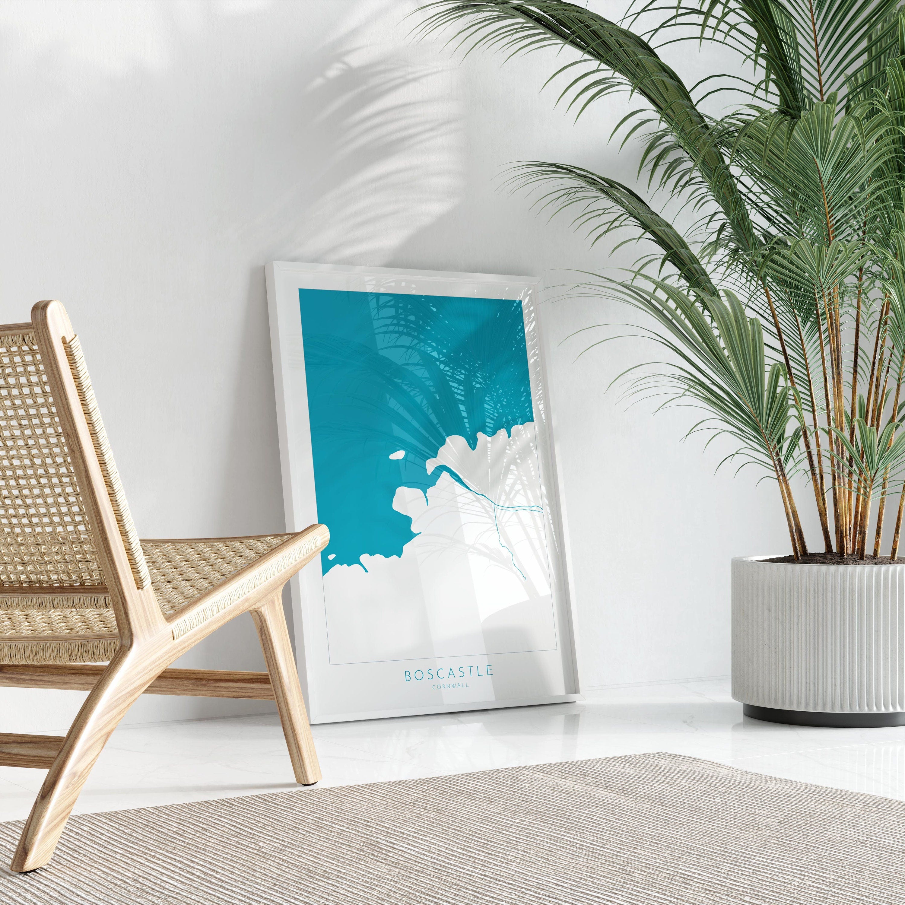 Boscastle Map Art - Cornwall Map, Boscastle Print Cornwall, River Map, Boscastle Harbour, Cornish Coast Map, Boscastle Art, Coastal Art