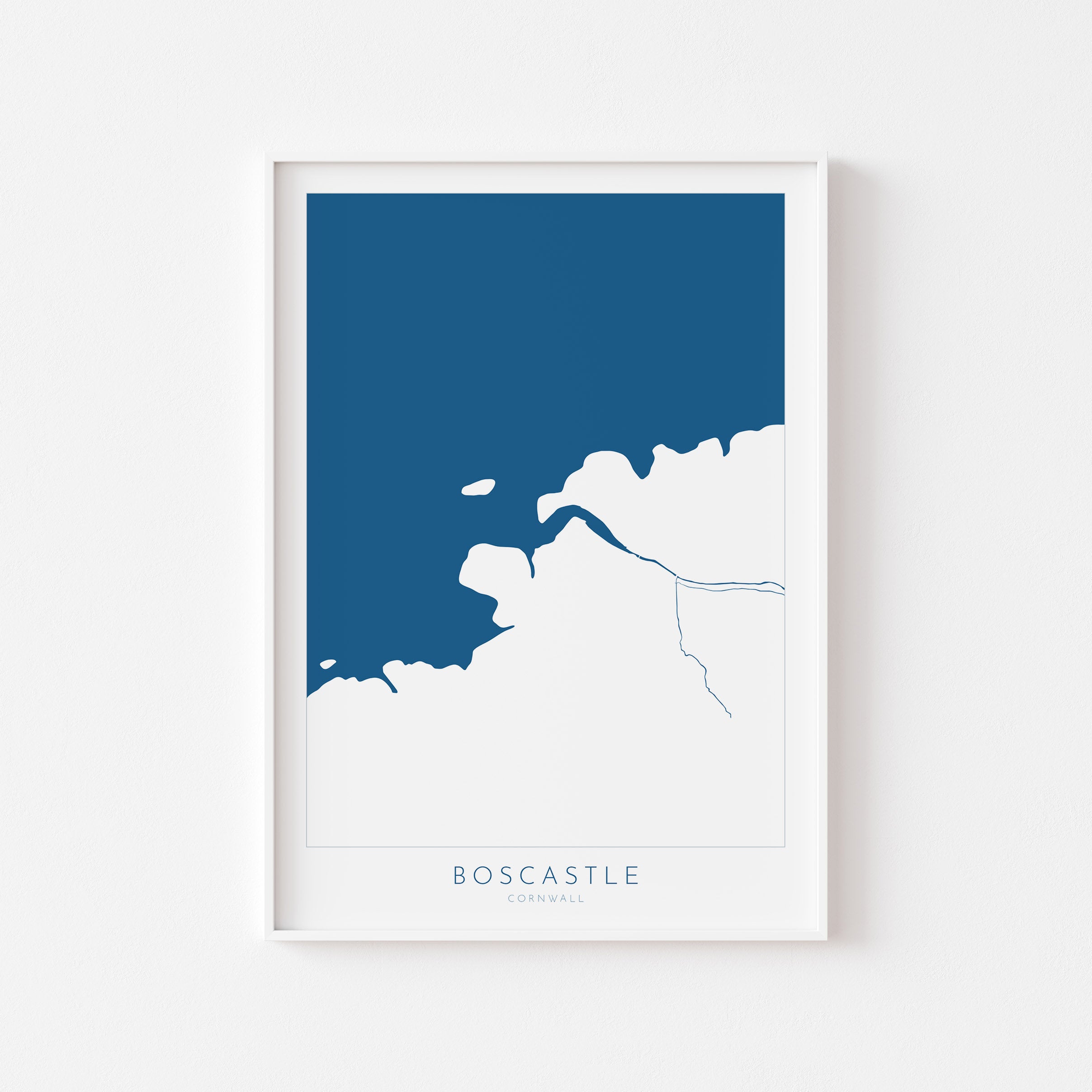 Boscastle Map Art - Cornwall Map, Boscastle Print Cornwall, River Map, Boscastle Harbour, Cornish Coast Map, Boscastle Art, Coastal Art