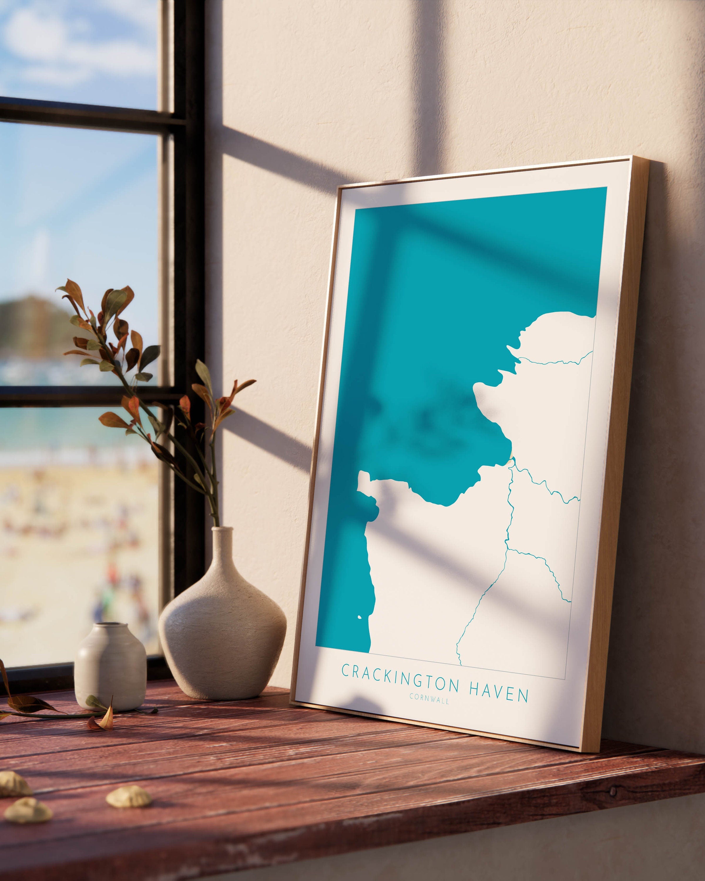 Crackington Haven Map Art - Cornwall Map, Crackington Haven Print, Crackington Haven Beach Art, Cornish Coast Map, Cornwall Coastal Art