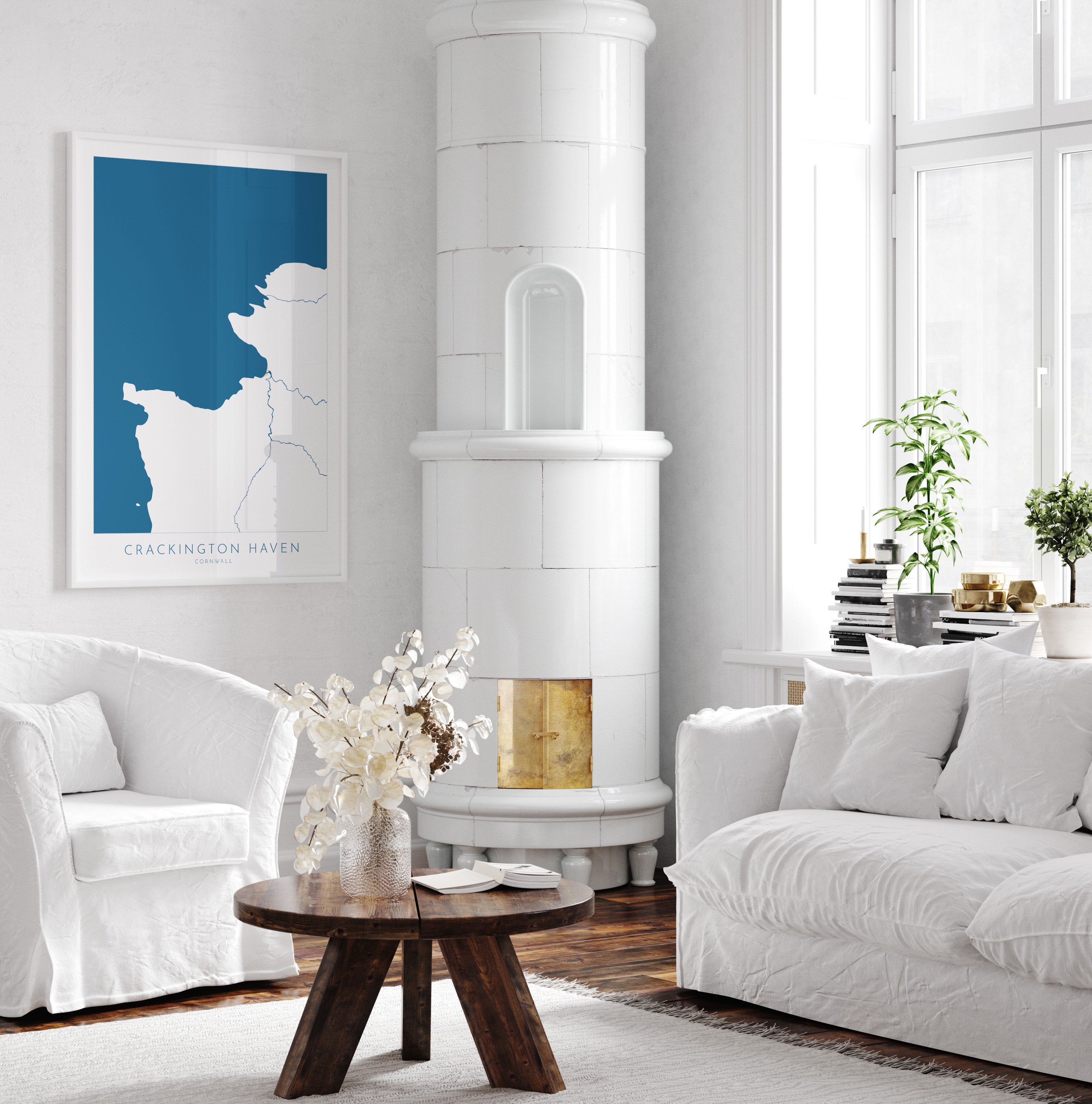 Crackington Haven Map Art - Cornwall Map, Crackington Haven Print, Crackington Haven Beach Art, Cornish Coast Map, Cornwall Coastal Art