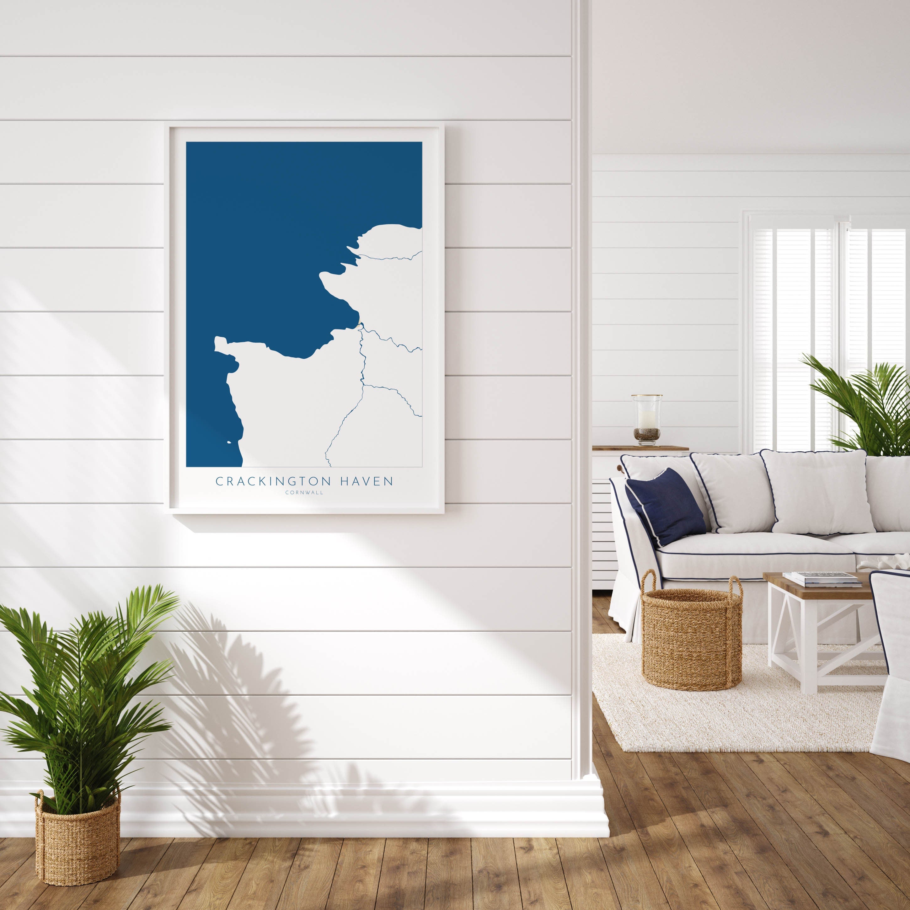 Crackington Haven Map Art - Cornwall Map, Crackington Haven Print, Crackington Haven Beach Art, Cornish Coast Map, Cornwall Coastal Art