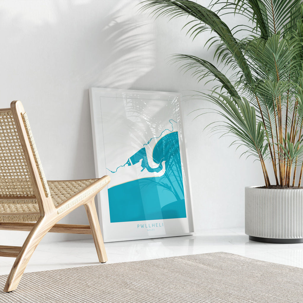 Pwllheli Map Art - Wales Map, Pwllheli Art Print, Pwllheli Beach Print, Wales Coast Map, Wales Art, Pwllheli Print, Llŷn Peninsula Map