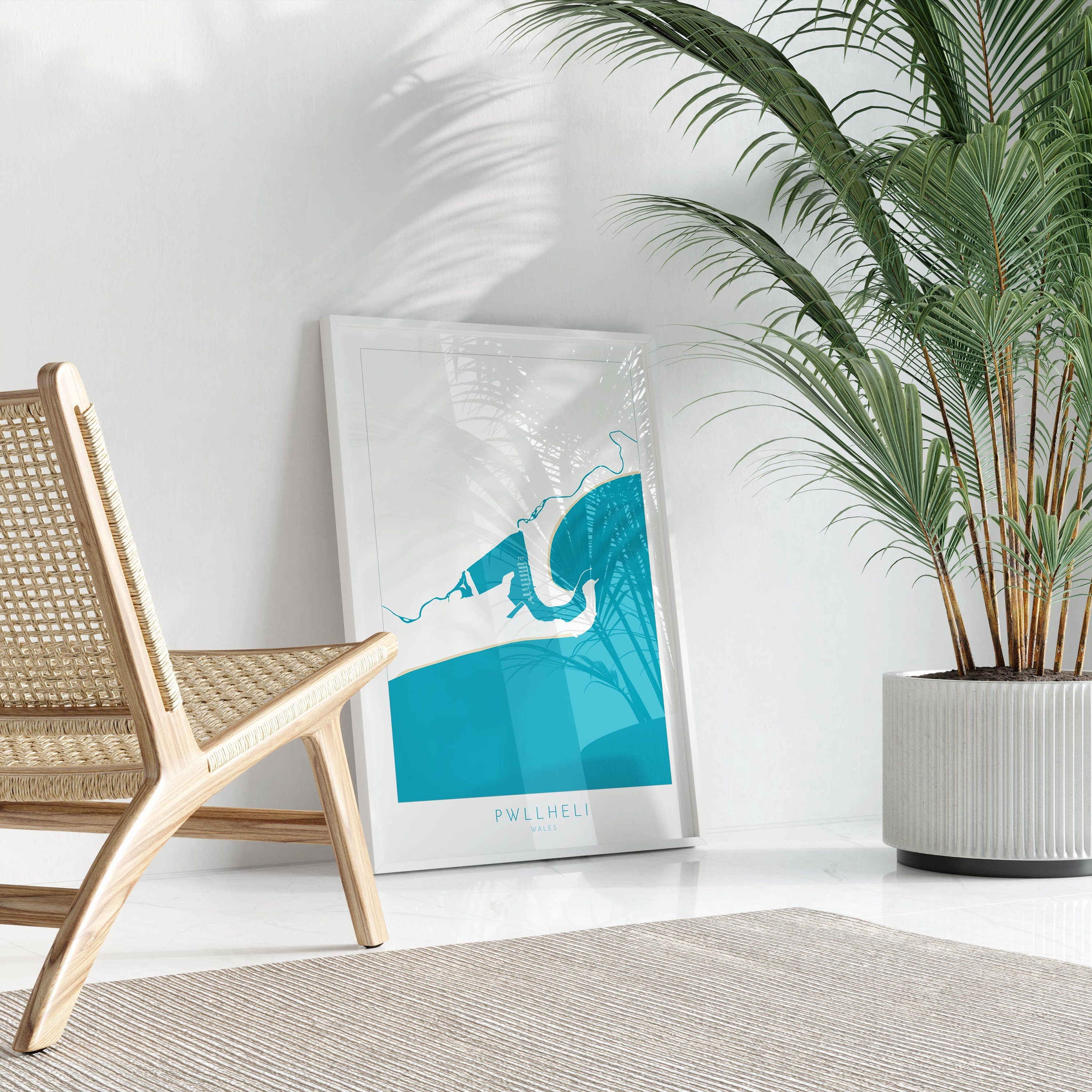 Pwllheli Map Art - Wales Map, Pwllheli Art Print, Pwllheli Beach Print, Wales Coast Map, Wales Art, Pwllheli Print, Llŷn Peninsula Map