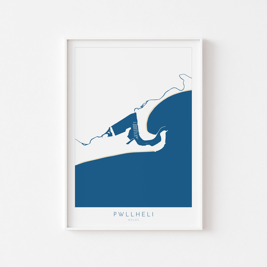 Pwllheli Map Art - Wales Map, Pwllheli Art Print, Pwllheli Beach Print, Wales Coast Map, Wales Art, Pwllheli Print, Llŷn Peninsula Map