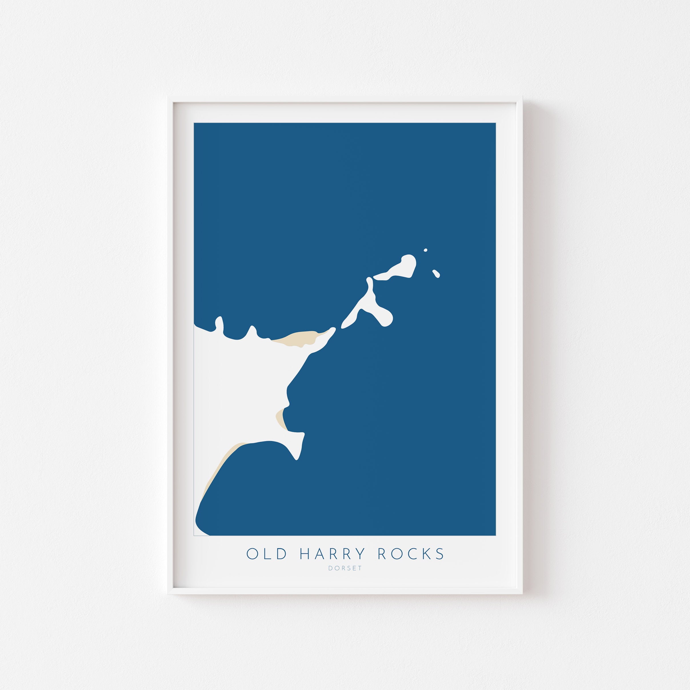 Old Harry Rocks Map Art- Dorset Map, Studland Beach Print, Old Harry Rocks Art Print, Jurassic Coast Map Dorset, Studland Map, Dorset Art