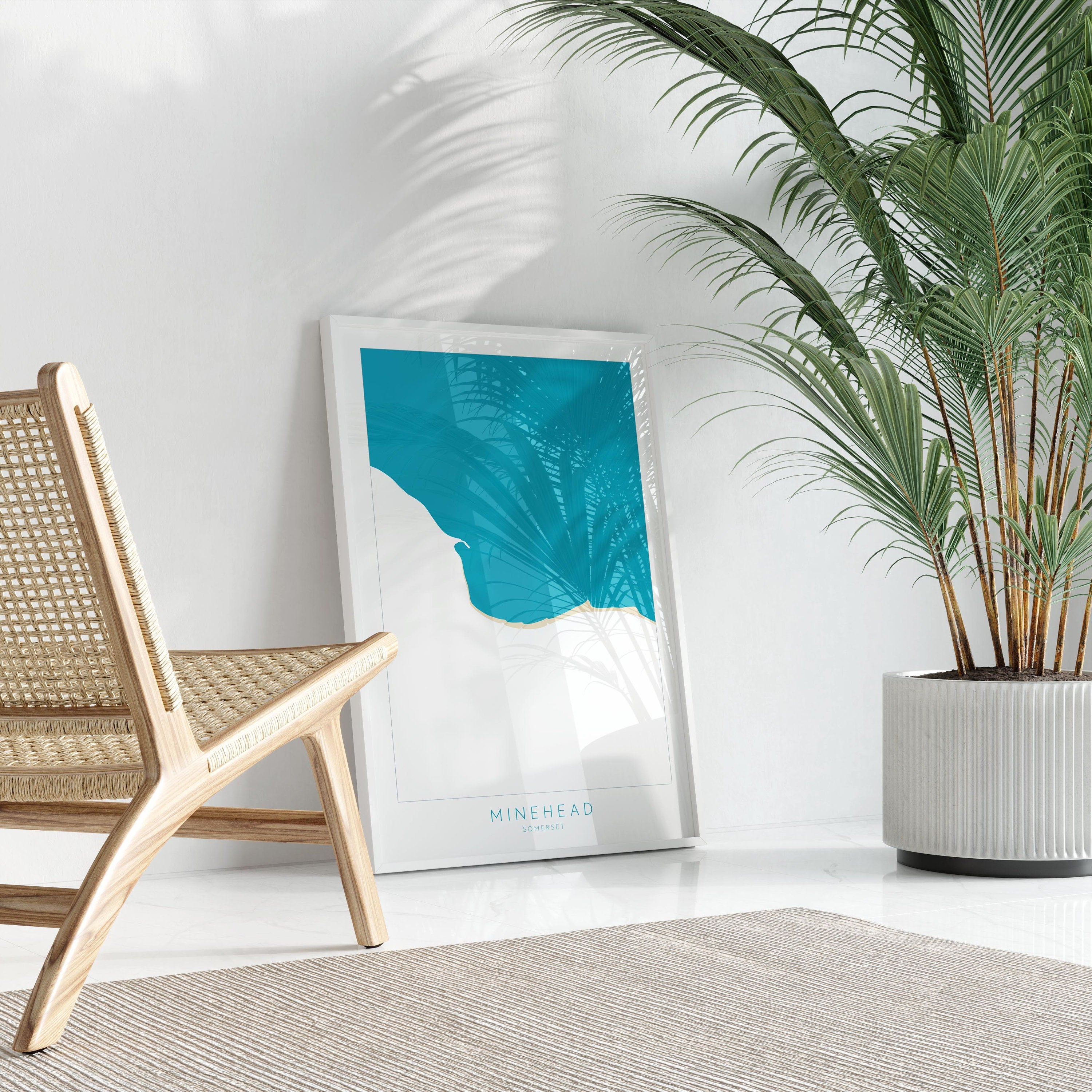 Minehead Map Art - Minehead Somerset Map, Minehead Beach Print, Minehead Art Print, Somerset Art, UK Coast, Coastal Art, Beach Art UK