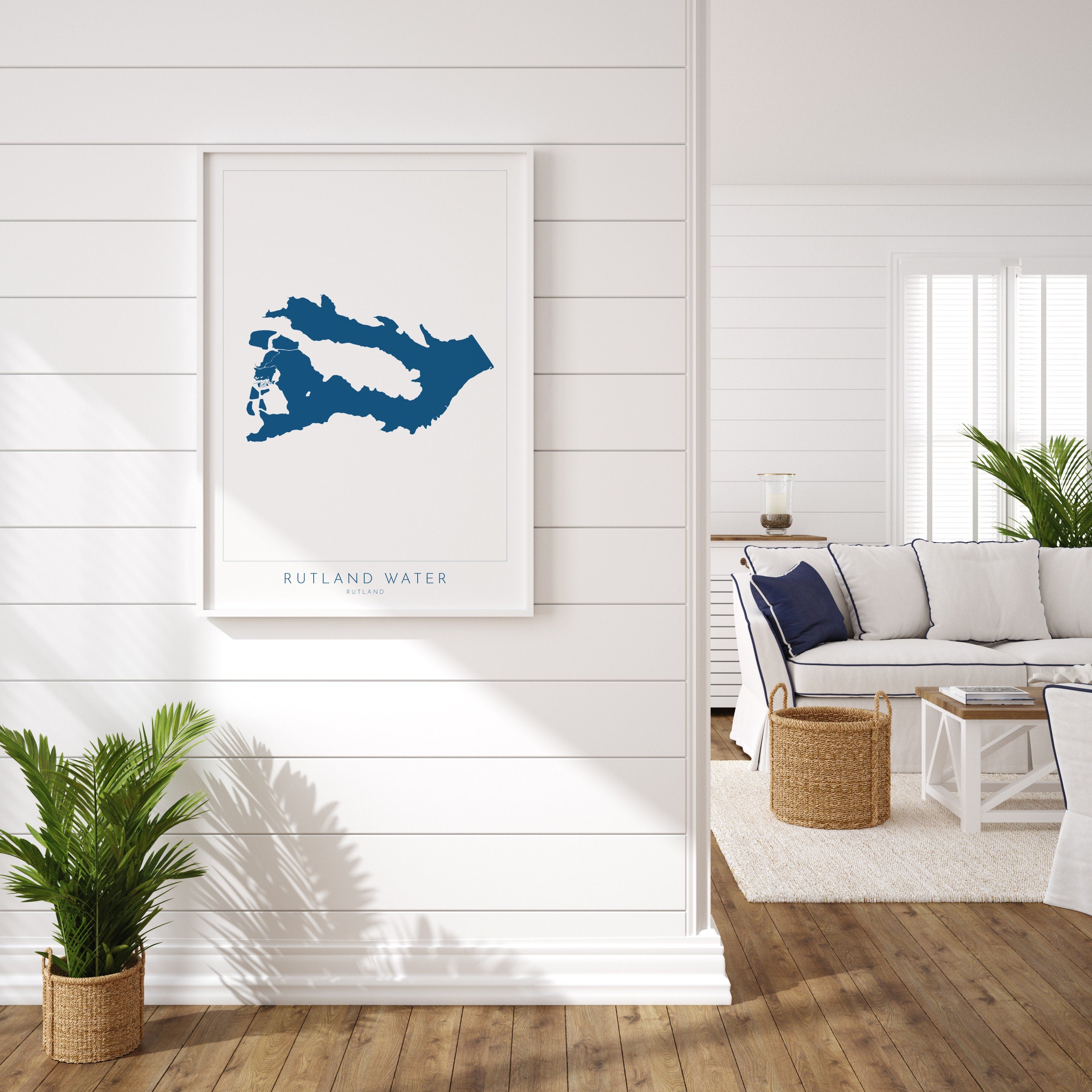 Rutland Map Art - Rutland Water Map, Rutland Water Print, Rutland Art Print, Rutland Art, Oakham Map, Hableton, Normanton Map, Edith Weston