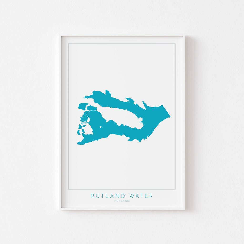Rutland Map Art - Rutland Water Map, Rutland Water Print, Rutland Art Print, Rutland Art, Oakham Map, Hableton, Normanton Map, Edith Weston