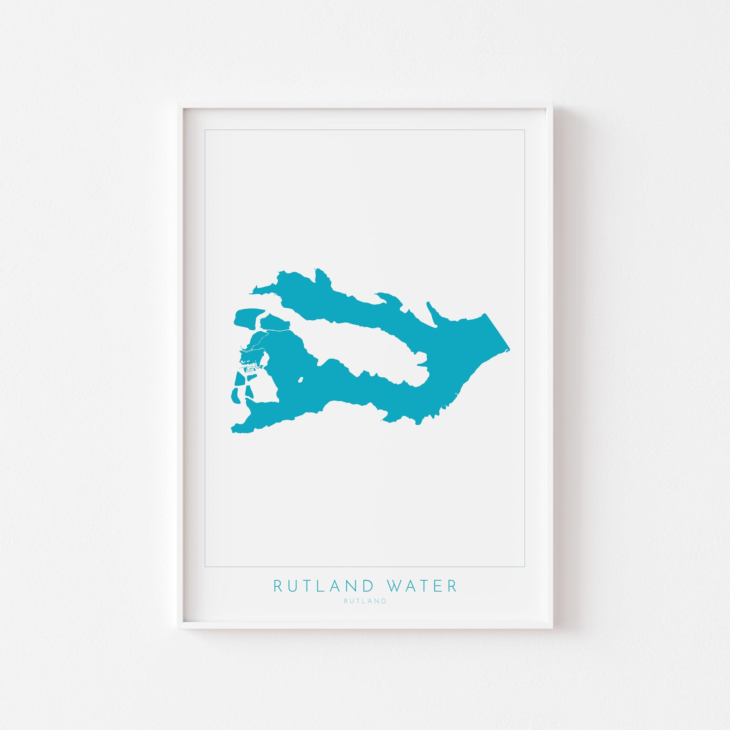 Rutland Map Art - Rutland Water Map, Rutland Water Print, Rutland Art Print, Rutland Art, Oakham Map, Hableton, Normanton Map, Edith Weston