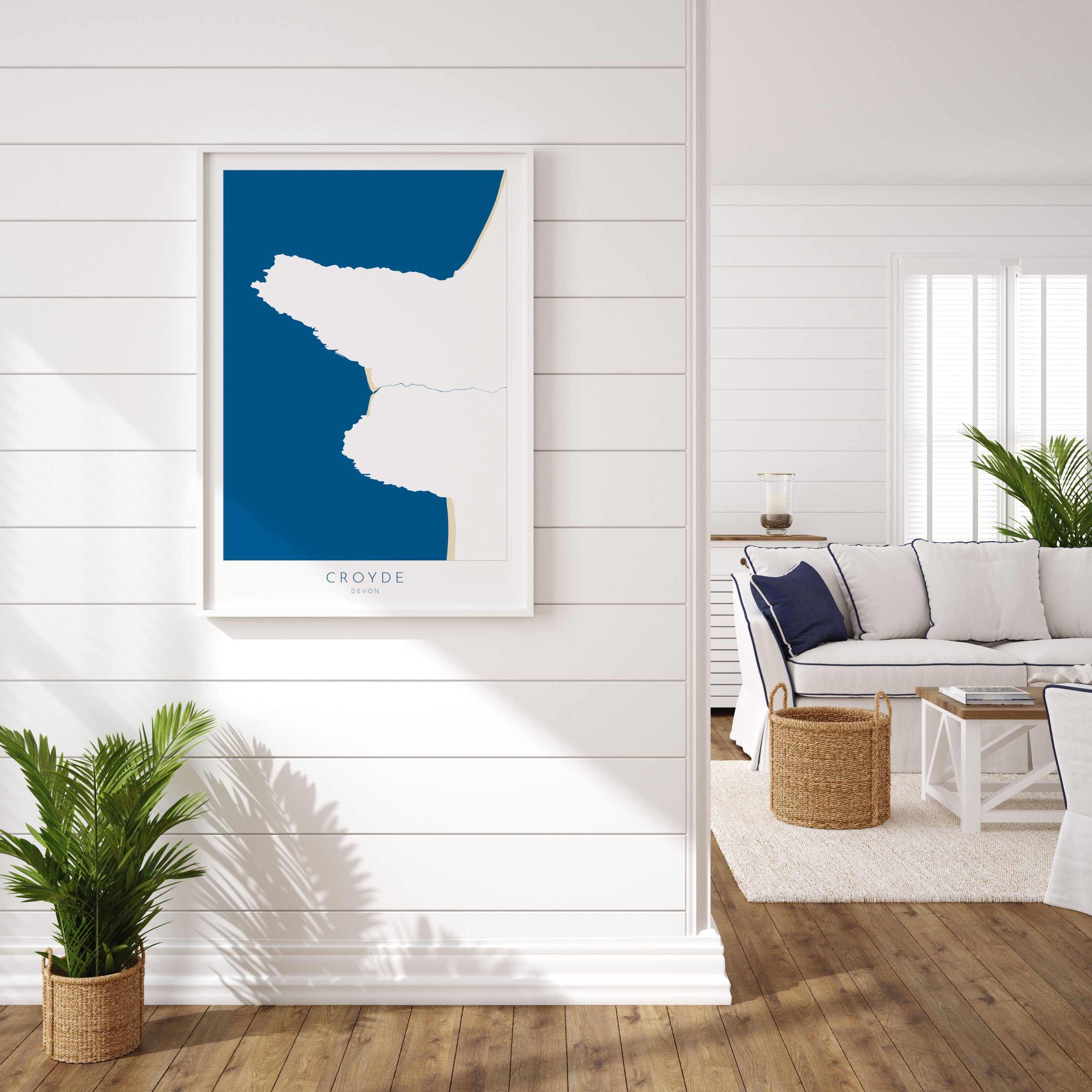 Croyde Map Art - Croyde Devon Map, Croyde Beach Print, Croyde Art Print, Devon Beach Art, North Devon Map Art, Devon Coast Map, Surf Art