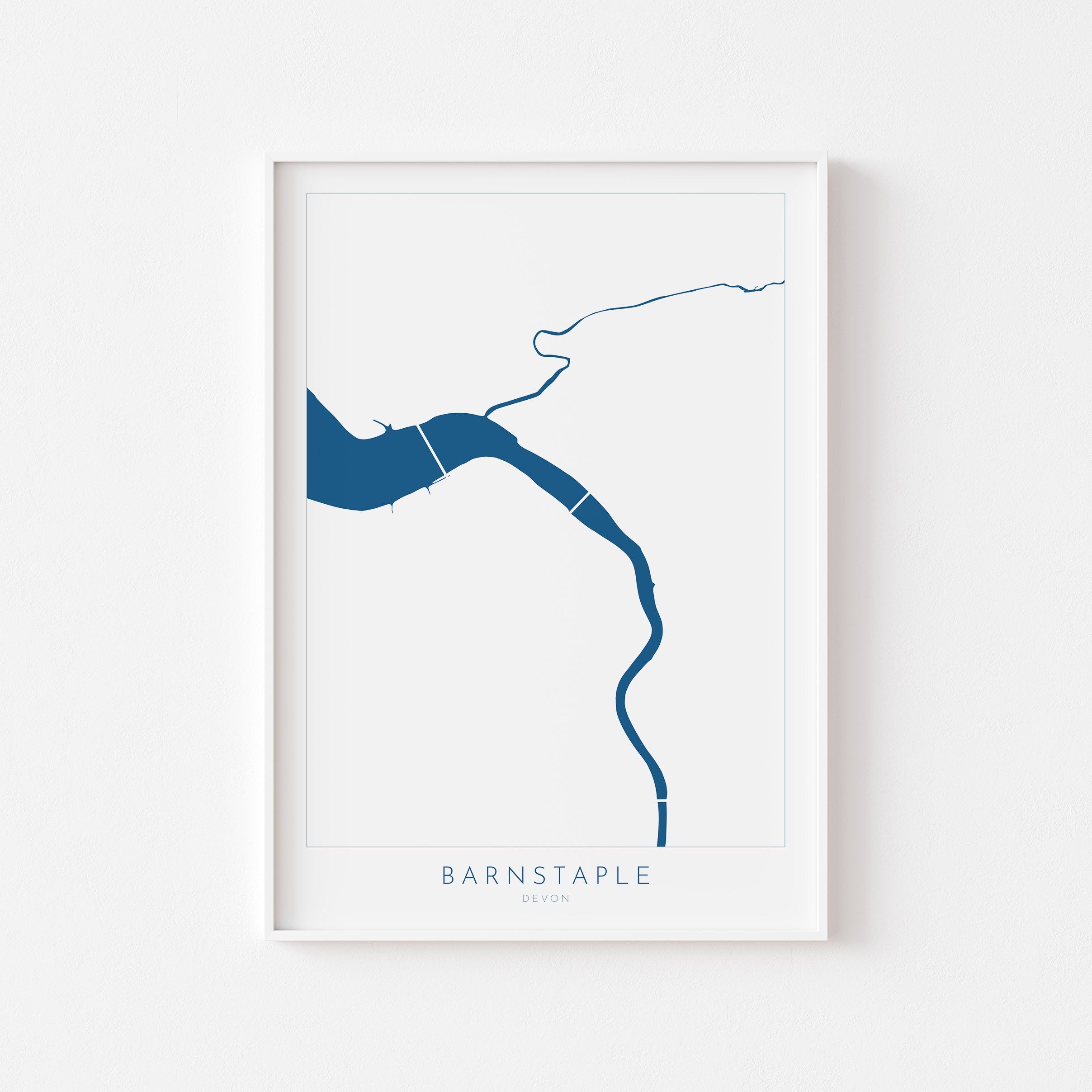 Barnstaple Map Art - Devon Map Art, River Taw Map,Barnstaple Art Print, North Devon Map Art, River Taw Art Devon, Devon Rivers Art