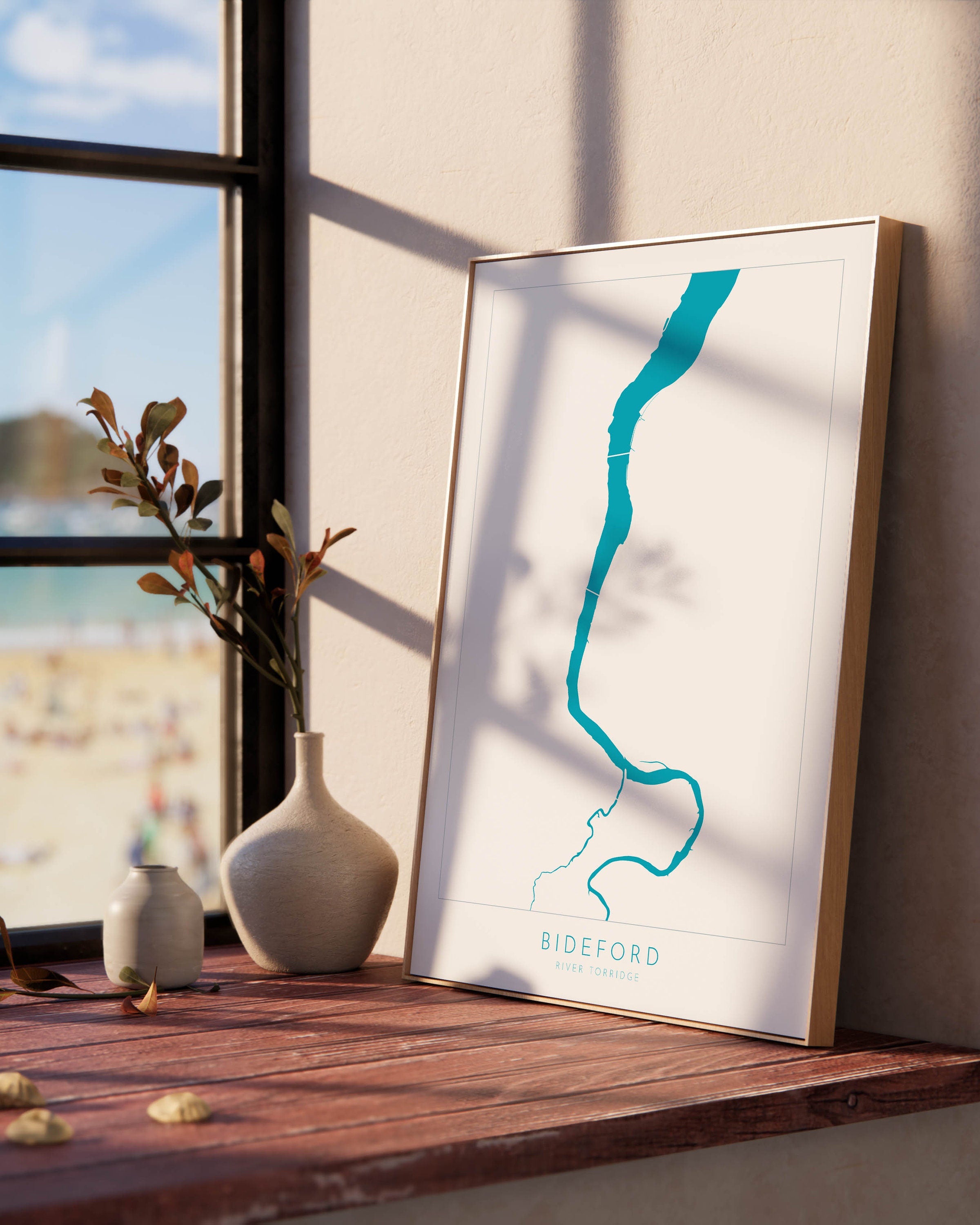 Bideford Map Art - Devon Map, River Torridge Map, North Devon Map Art, Bideford Art Print, River Torridge Art Devon, Devon Rivers, Bideford