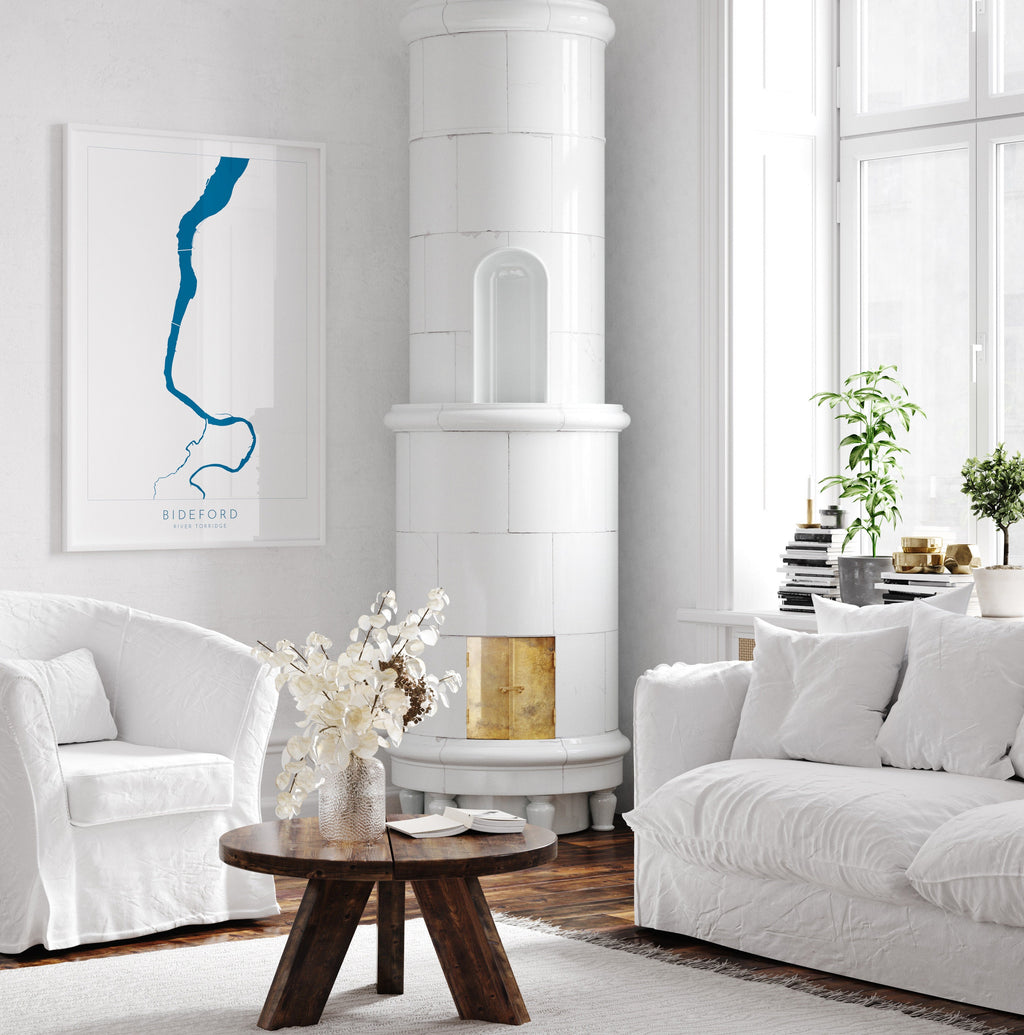 Bideford Map Art - Devon Map, River Torridge Map, North Devon Map Art, Bideford Art Print, River Torridge Art Devon, Devon Rivers, Bideford