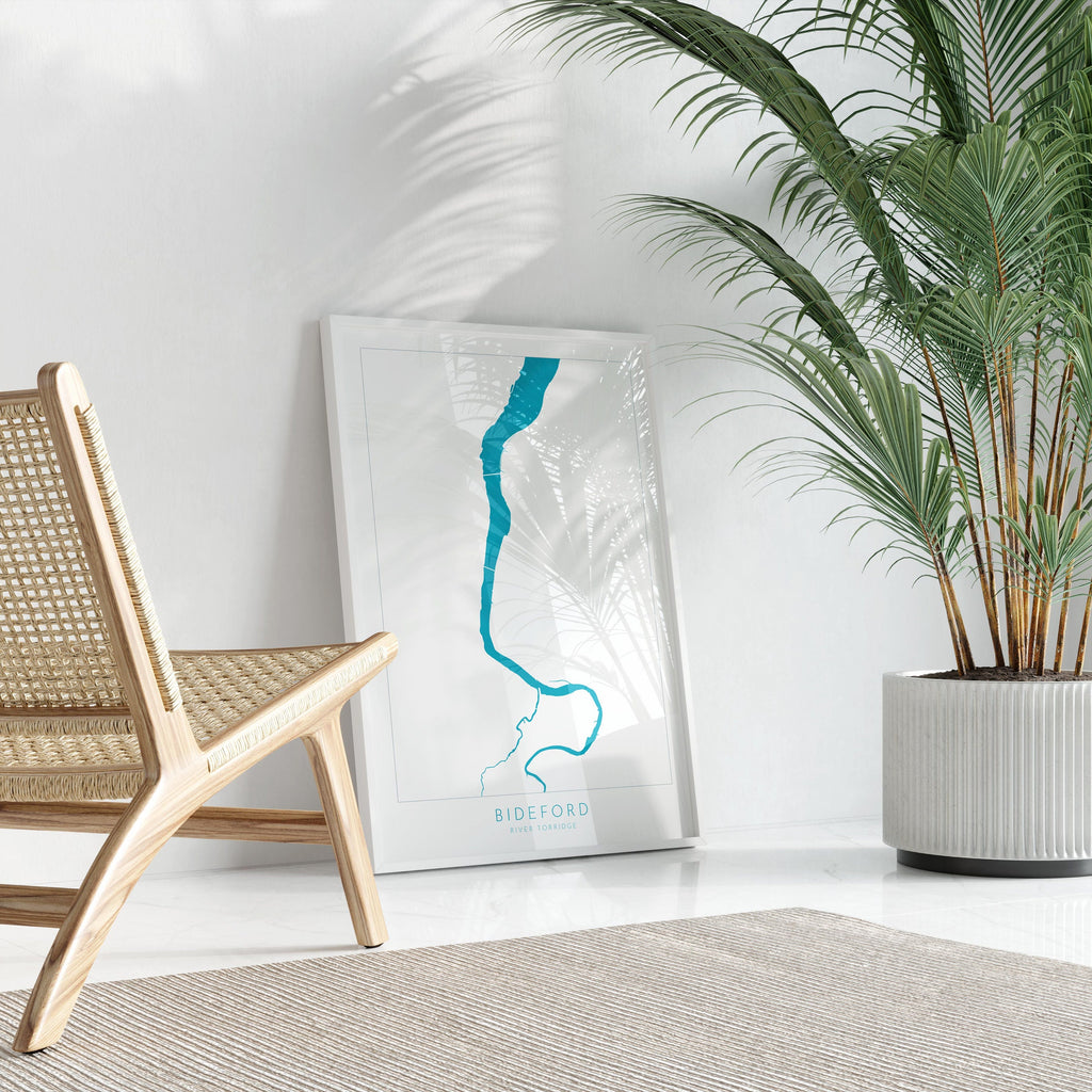 Bideford Map Art - Devon Map, River Torridge Map, North Devon Map Art, Bideford Art Print, River Torridge Art Devon, Devon Rivers, Bideford