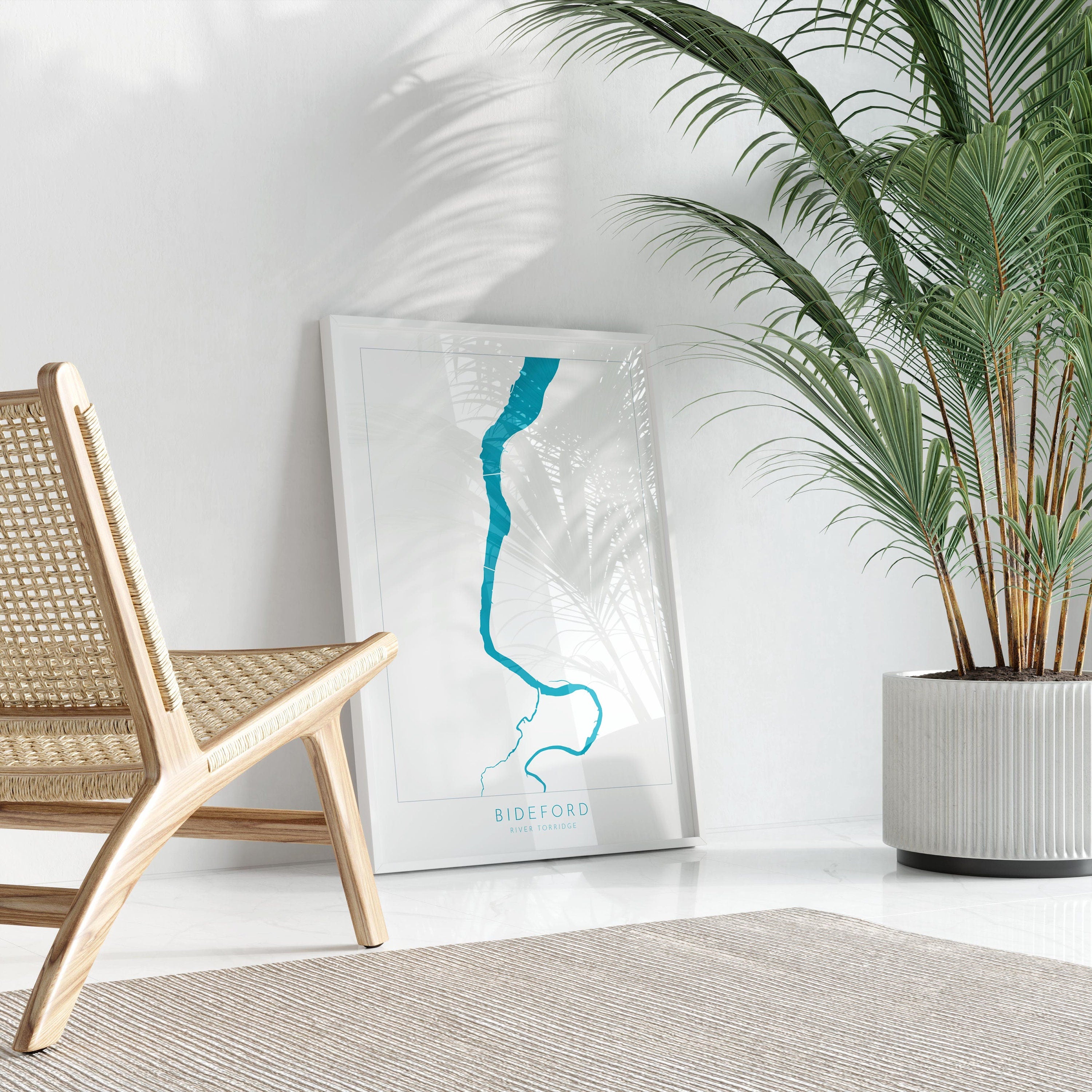 Bideford Map Art - Devon Map, River Torridge Map, North Devon Map Art, Bideford Art Print, River Torridge Art Devon, Devon Rivers, Bideford