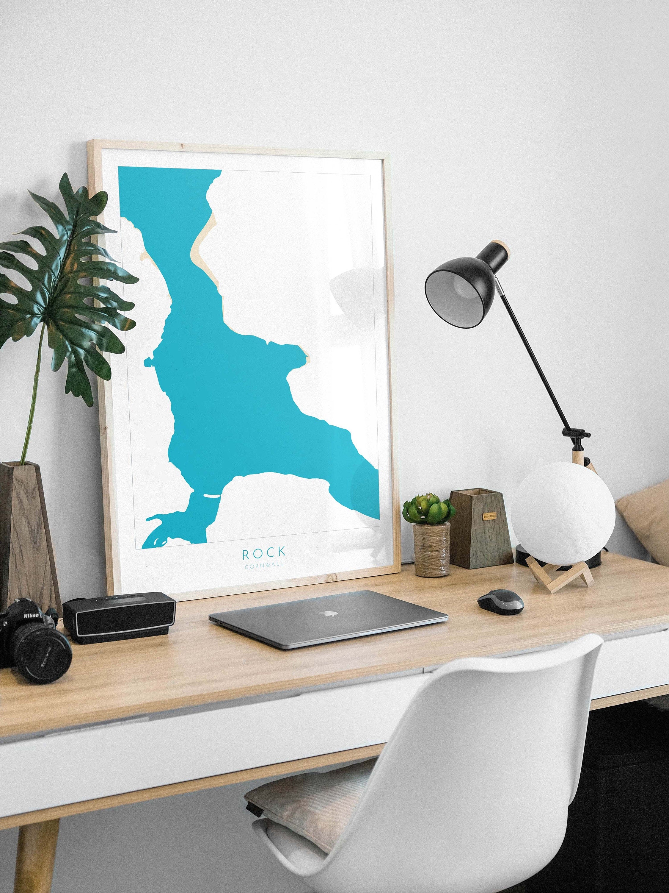 Rock Map Art - Rock Cornwall Map, The Camel Estuary Map Art, Rock Beach Cornwall, Padstow Wall Art, Cornwall River Art, North Cornwall Print