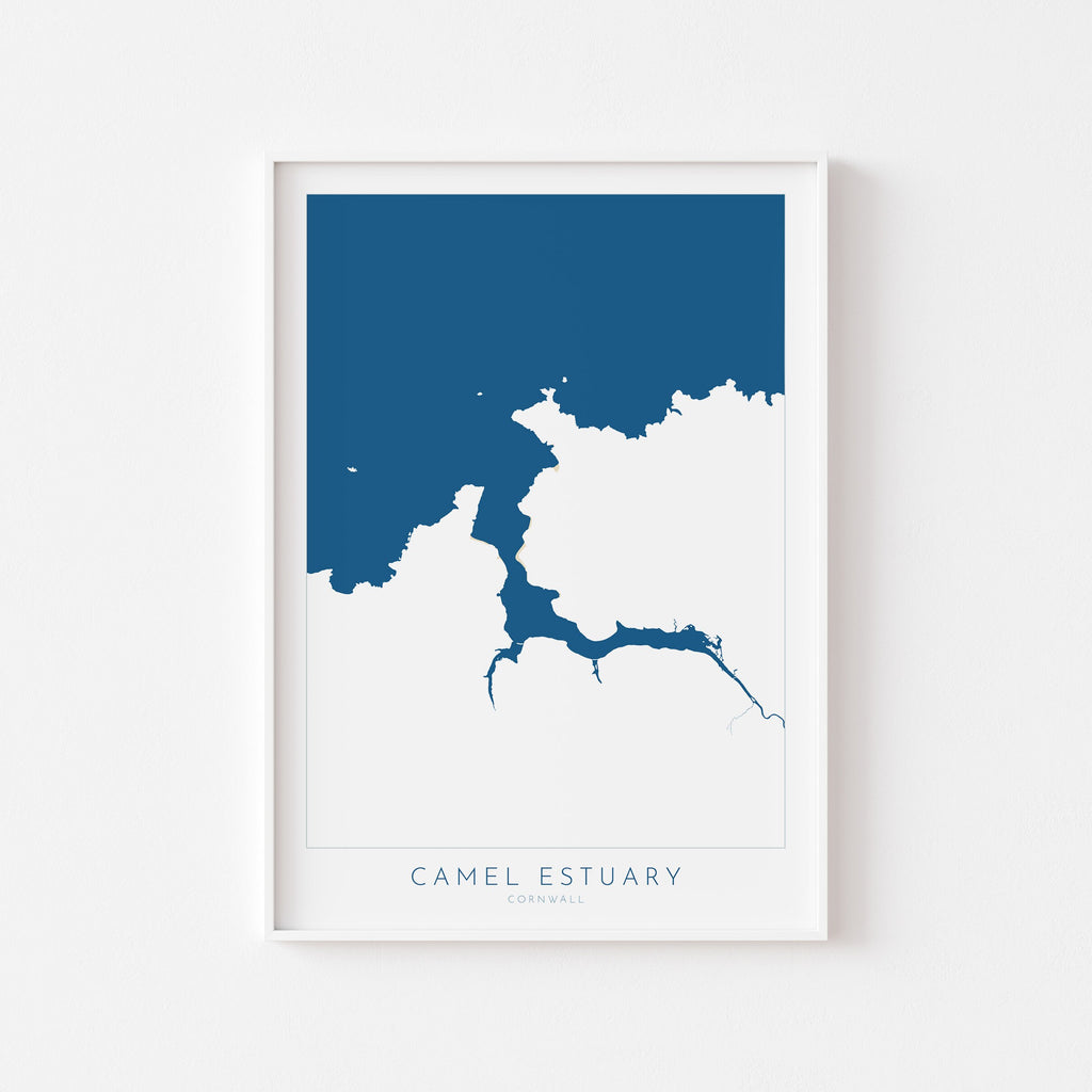 Camel Estuary Map Art - North Cornwall Map, Padstow Map Art, Rock Beach Cornwall, Wadebridge Wall Art, River Art, Polzeath Poster, River Map