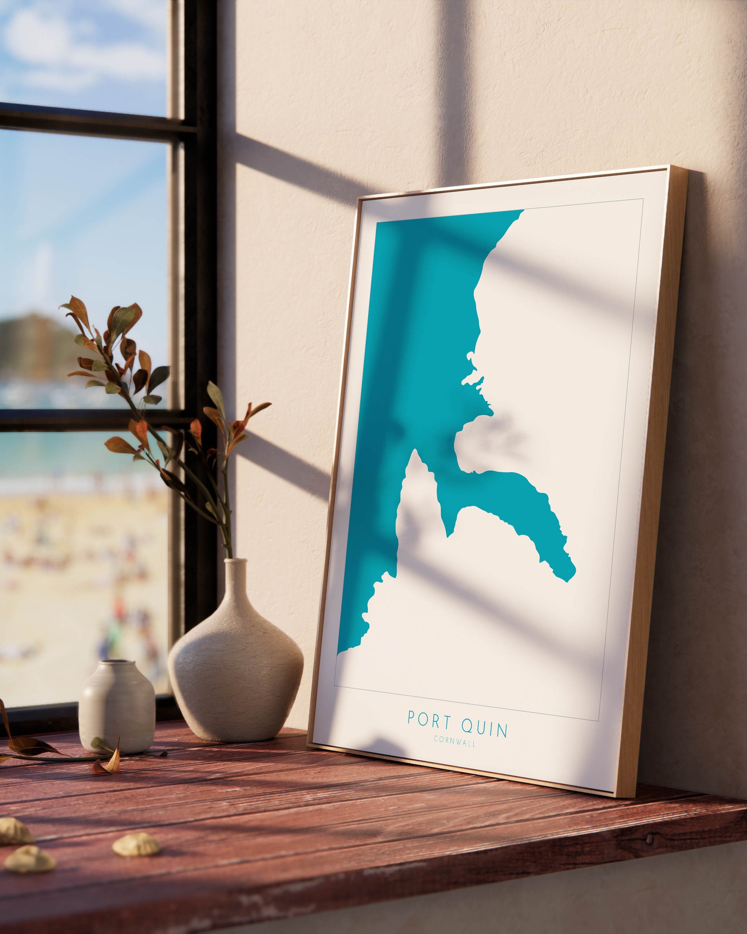 Port Quin Map Art - North Cornwall Coast Map, Port Quin Cornwall, Port Quin Wall Art, Cornwall Beach Art, Port Quin Poster, Cornish Art