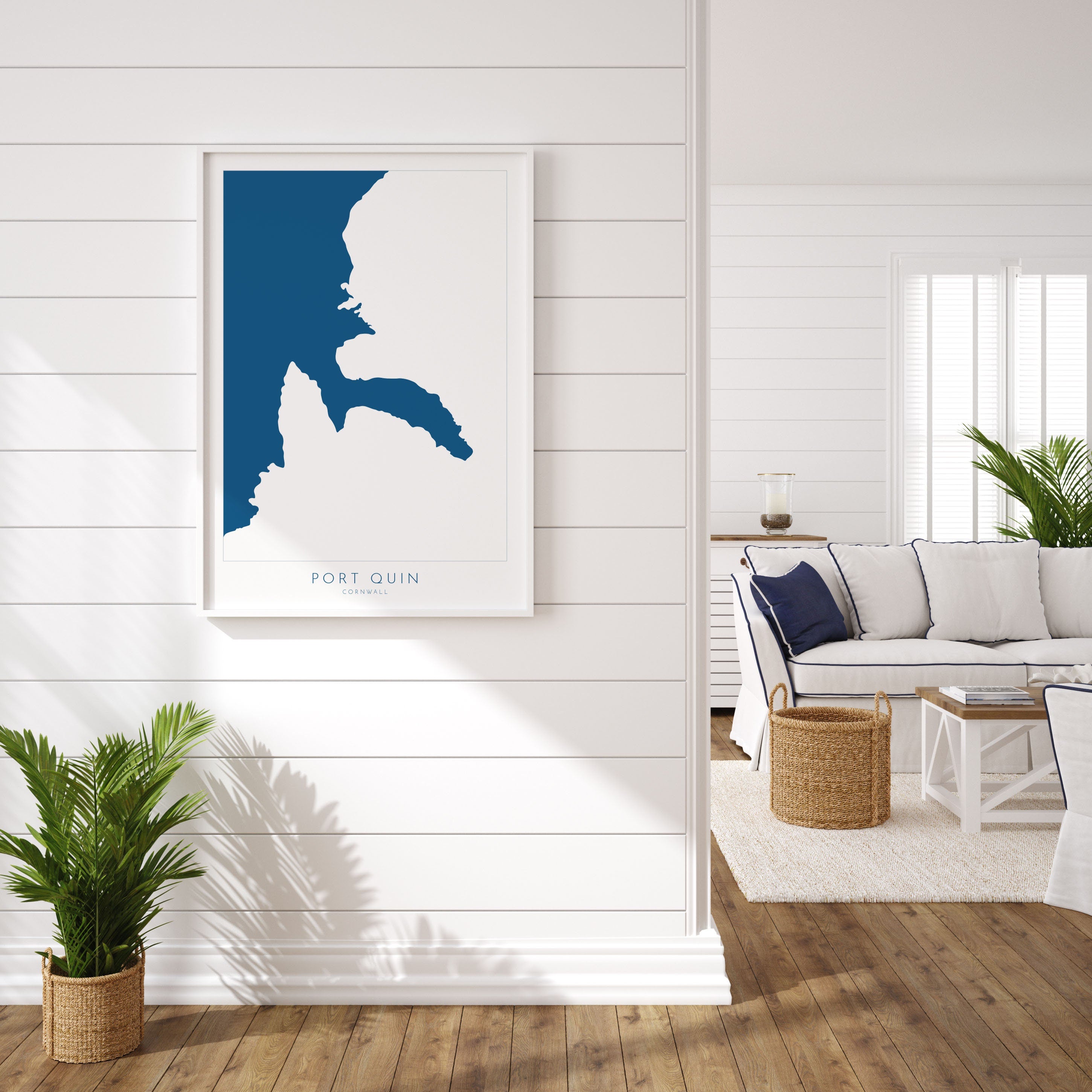 Port Quin Map Art - North Cornwall Coast Map, Port Quin Cornwall, Port Quin Wall Art, Cornwall Beach Art, Port Quin Poster, Cornish Art