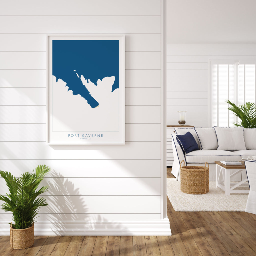 Port Gaverne Map Art - North Cornwall Map, Port Gaverne Print Cornwall, Port Gaverne Wall Art, Cornish Coast Map, Port Gaverne Poster