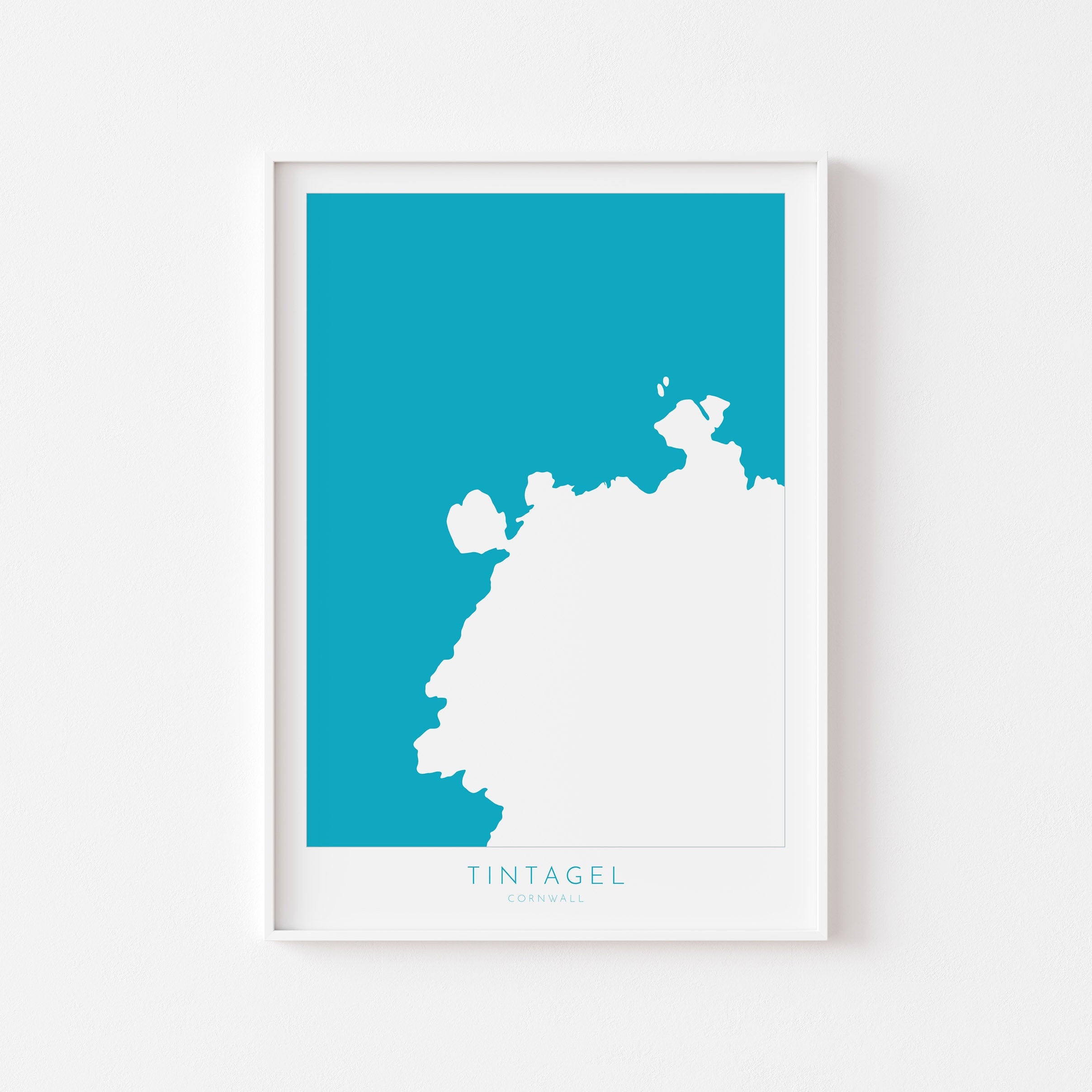 Tintagel Map Art - North Cornwall Map, Tintagel Castle Print Cornwall, Tintagel Wall Art, Cornish Coast Map, Tintagel Poster, Coastal Art