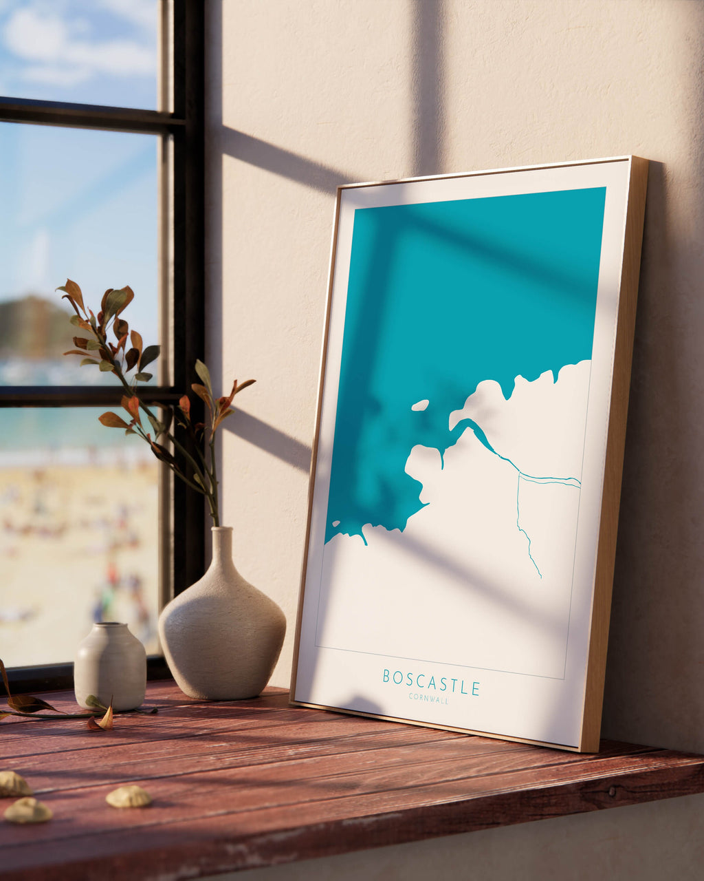 Boscastle Map Art - Cornwall Map, Boscastle Print Cornwall, River Map, Boscastle Harbour, Cornish Coast Map, Boscastle Art, Coastal Art