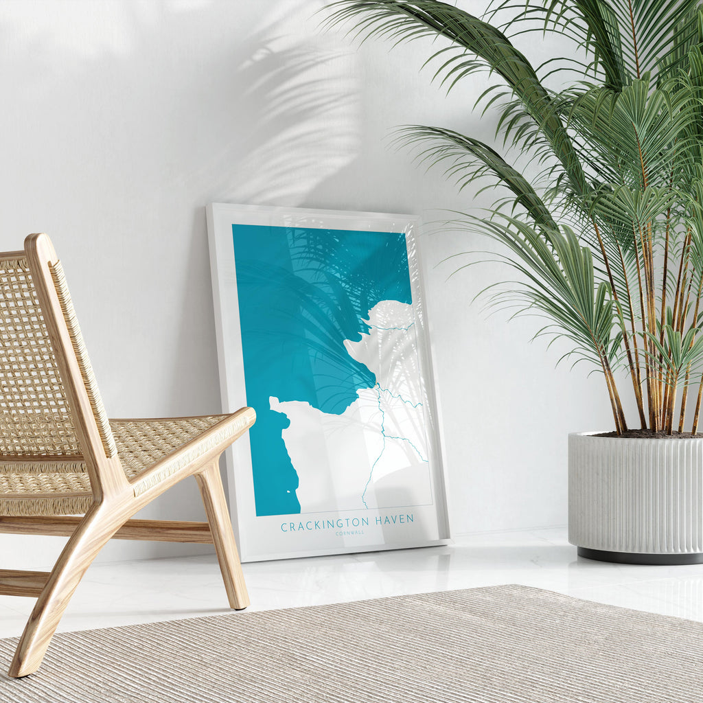 Crackington Haven Map Art - Cornwall Map, Crackington Haven Print, Crackington Haven Beach Art, Cornish Coast Map, Cornwall Coastal Art