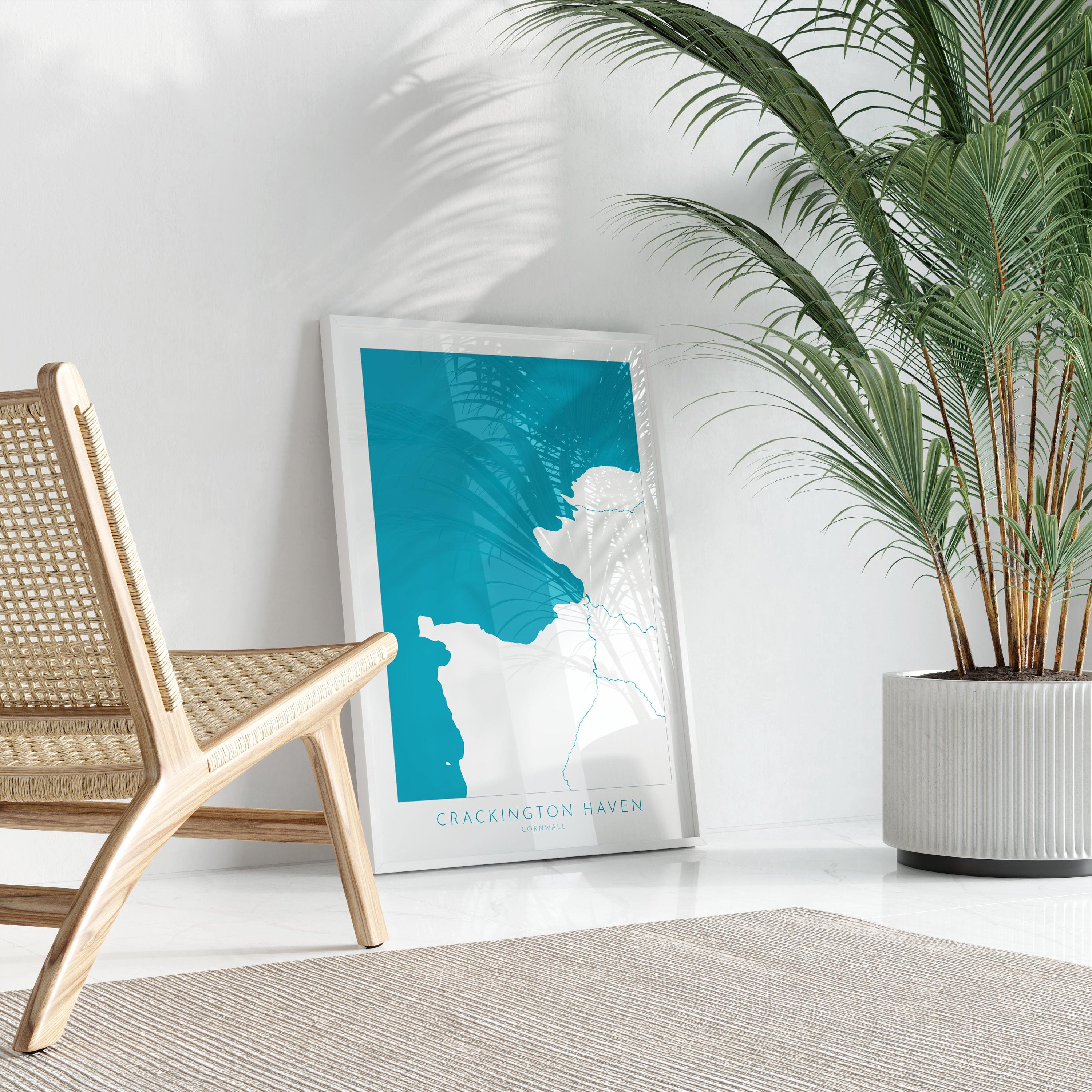 Crackington Haven Map Art - Cornwall Map, Crackington Haven Print, Crackington Haven Beach Art, Cornish Coast Map, Cornwall Coastal Art