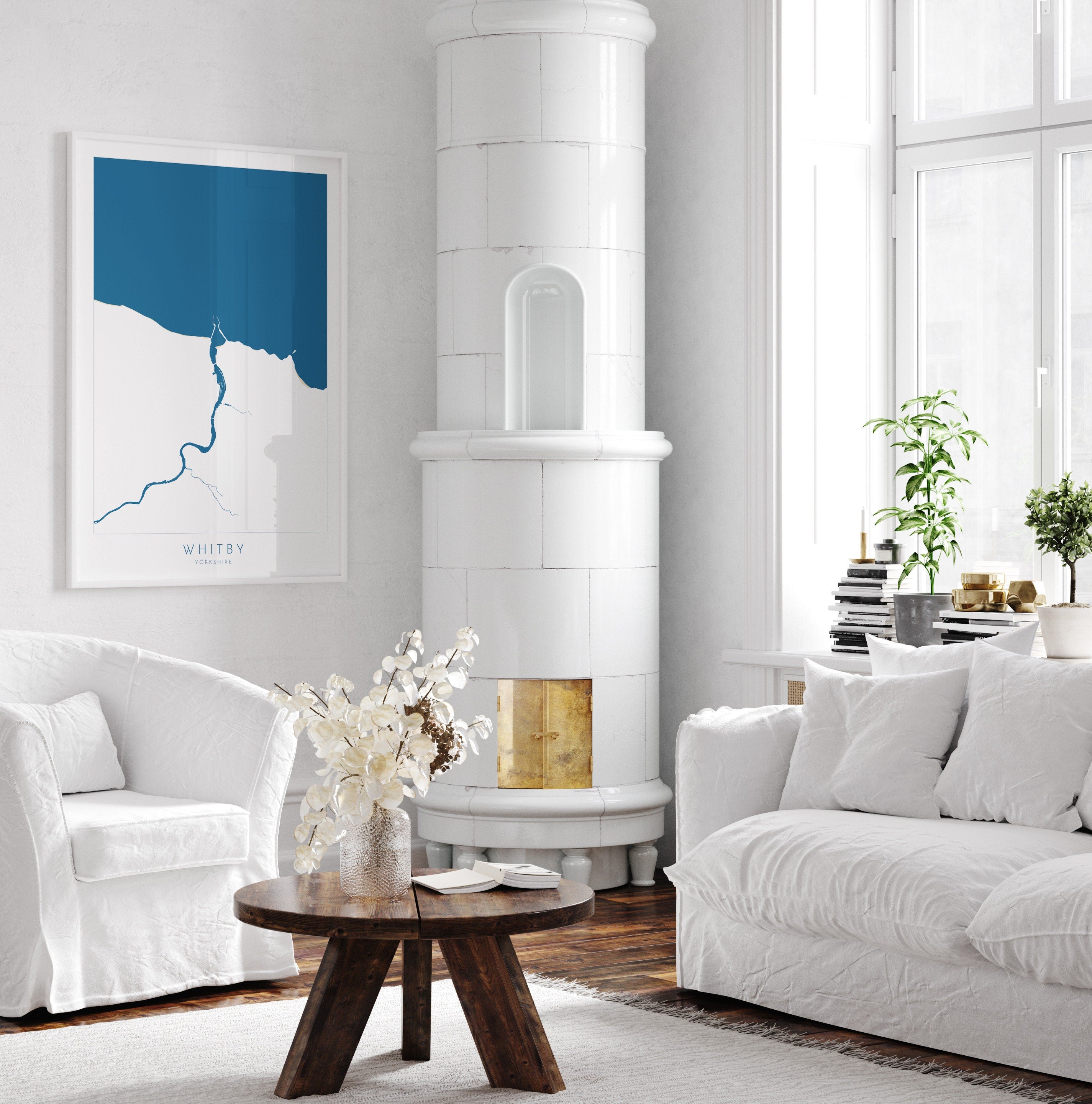 Whitby Map Print - Whitby Beach Art, Yorkshire Map Art, Whitby Print, River Esk Map, Print, Whitby Travel Poster, A1, A2, A3, A4, Gift