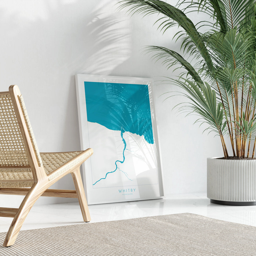 Whitby Map Print - Whitby Beach Art, Yorkshire Map Art, Whitby Print, River Esk Map, Print, Whitby Travel Poster, A1, A2, A3, A4, Gift