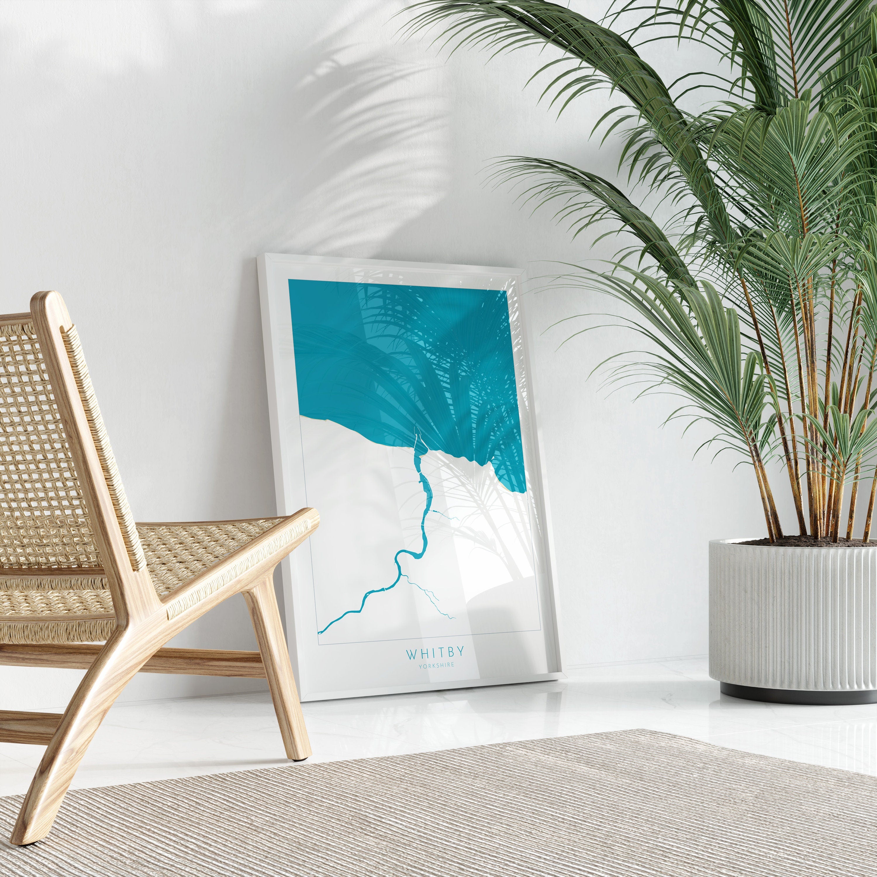 Whitby Map Print - Whitby Beach Art, Yorkshire Map Art, Whitby Print, River Esk Map, Print, Whitby Travel Poster, A1, A2, A3, A4, Gift