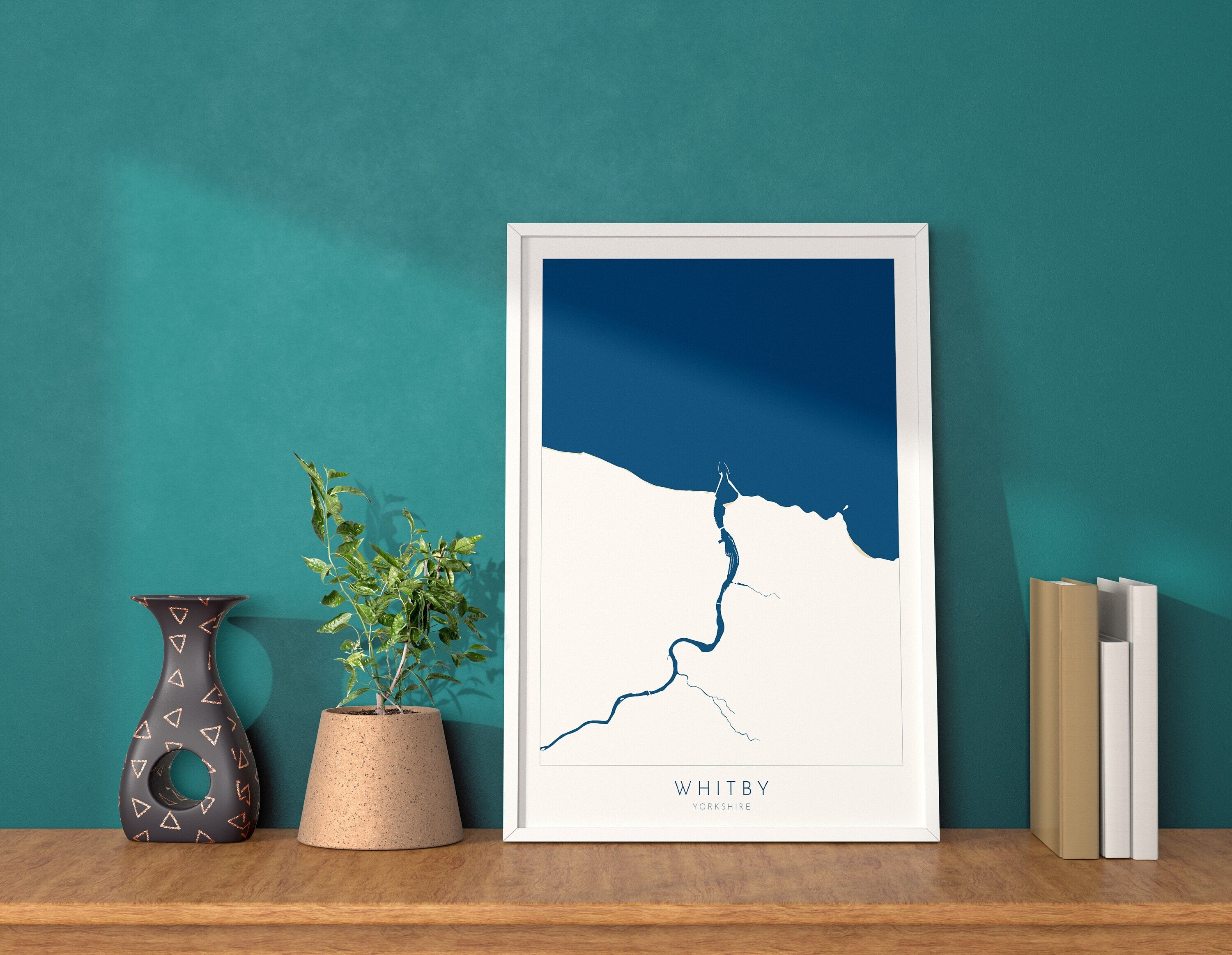 Whitby Map Print - Whitby Beach Art, Yorkshire Map Art, Whitby Print, River Esk Map, Print, Whitby Travel Poster, A1, A2, A3, A4, Gift