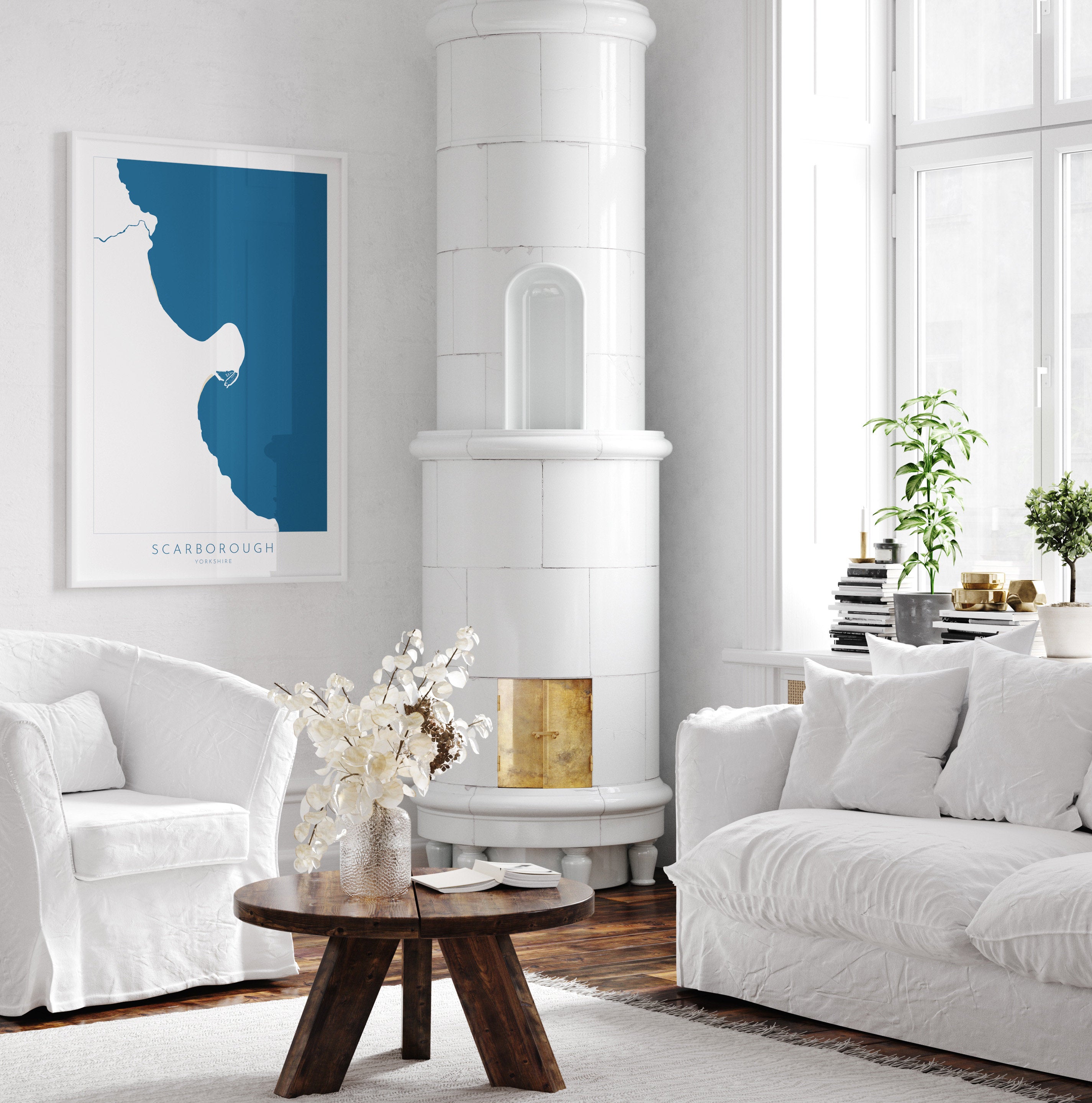 Scarborough Map Print - Scarborough Beach Art, Yorkshire Map Art, Scarborough Print, Scarborough Travel Poster, A1, A2, A3, A4, Gift