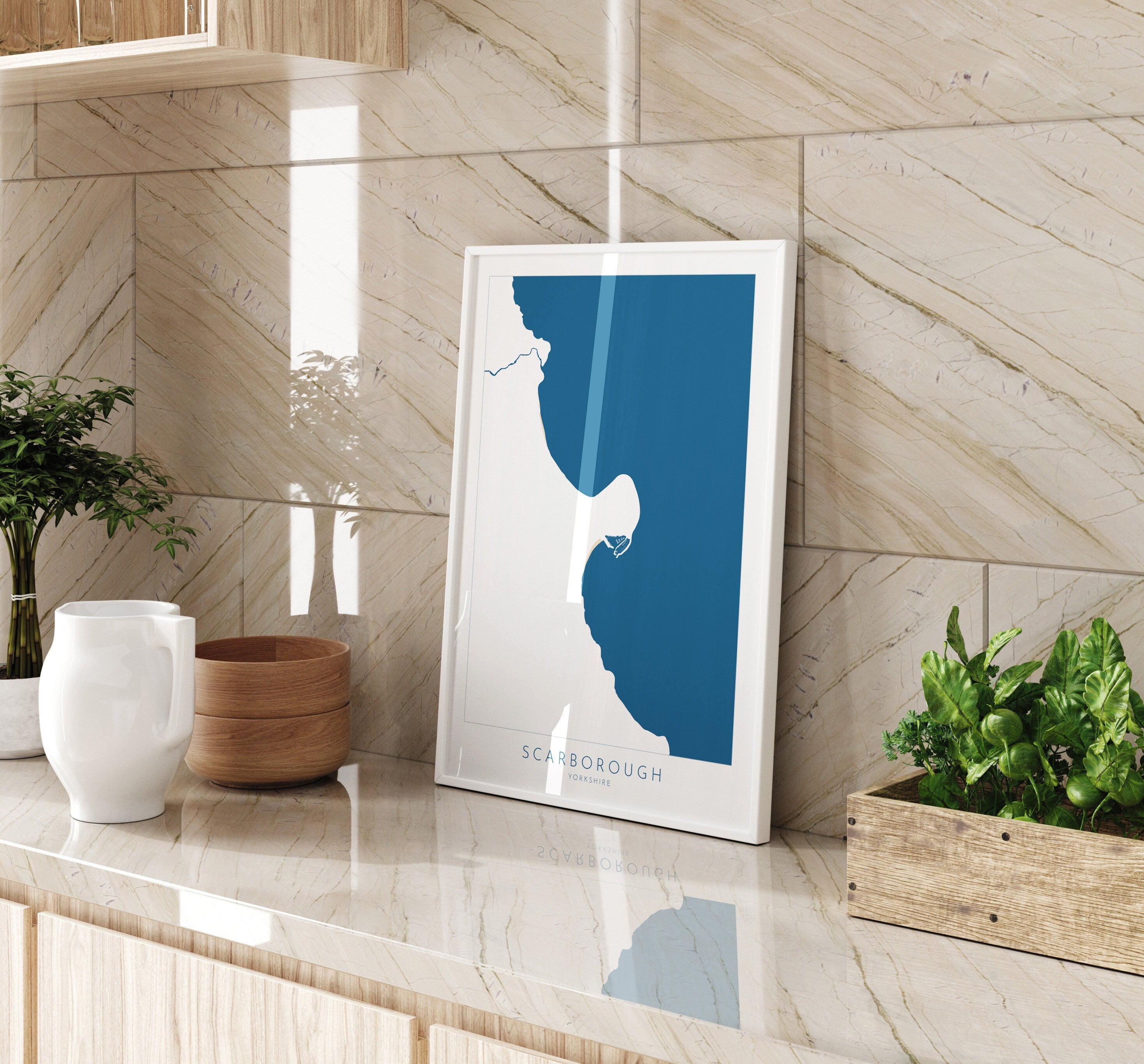 Scarborough Map Print - Scarborough Beach Art, Yorkshire Map Art, Scarborough Print, Scarborough Travel Poster, A1, A2, A3, A4, Gift