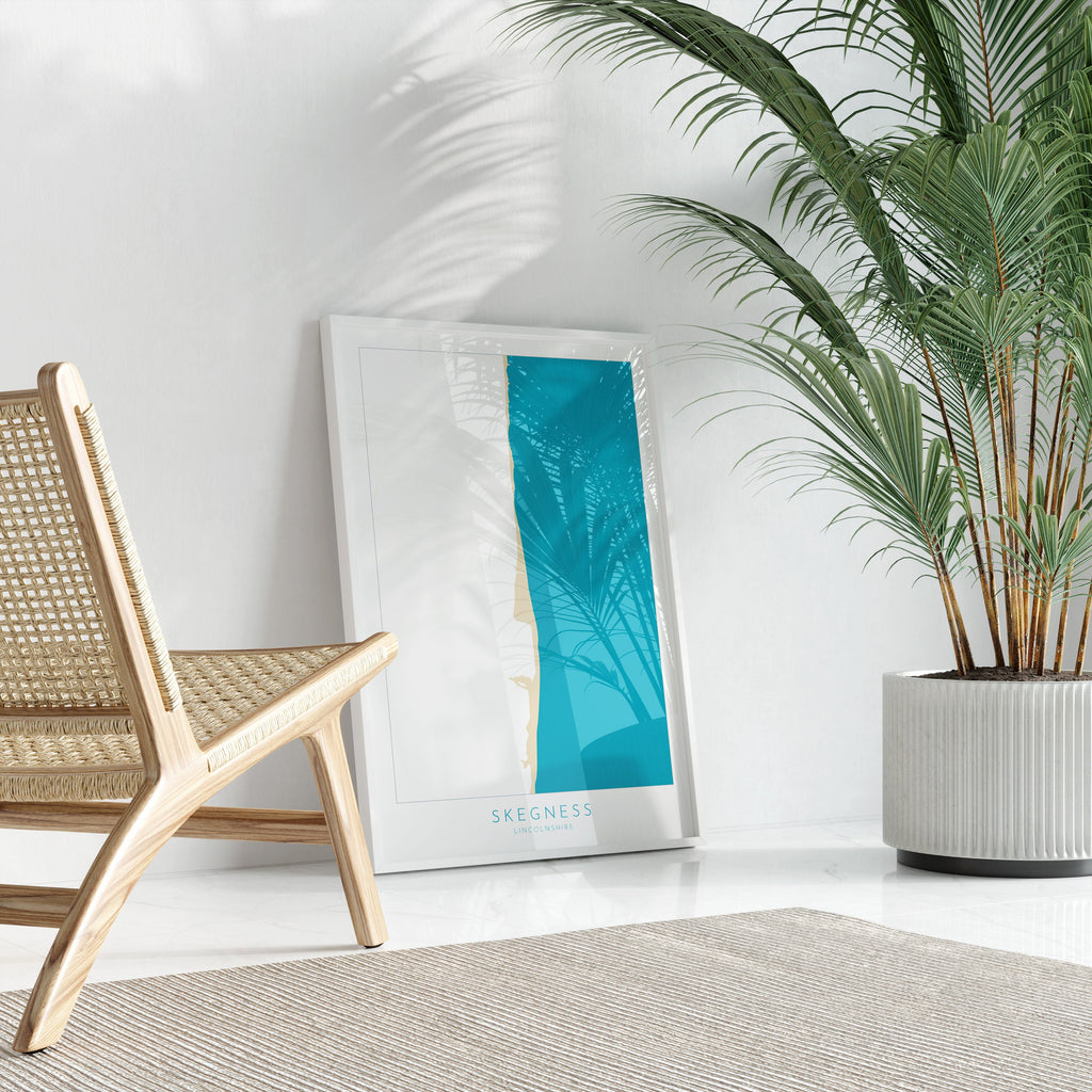 Skegness Map Print - Skegness Beach Art, Lincolnshire Map Art, Skegness Print, Skegness Travel Poster, A1, A2, A3, A4, Gift