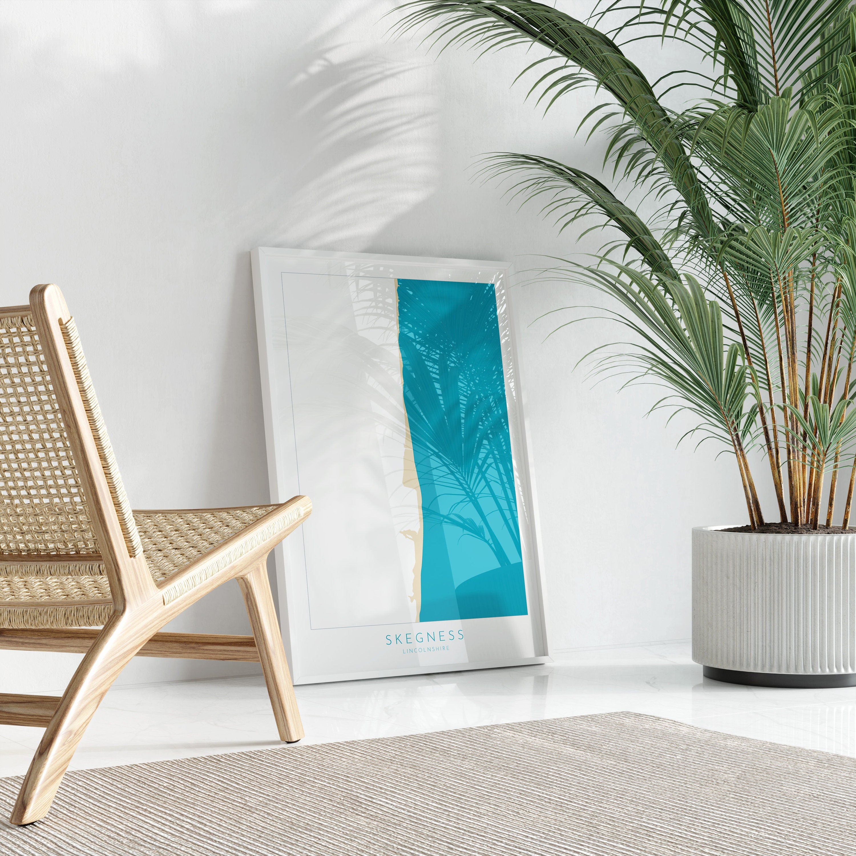 Skegness Map Print - Skegness Beach Art, Lincolnshire Map Art, Skegness Print, Skegness Travel Poster, A1, A2, A3, A4, Gift