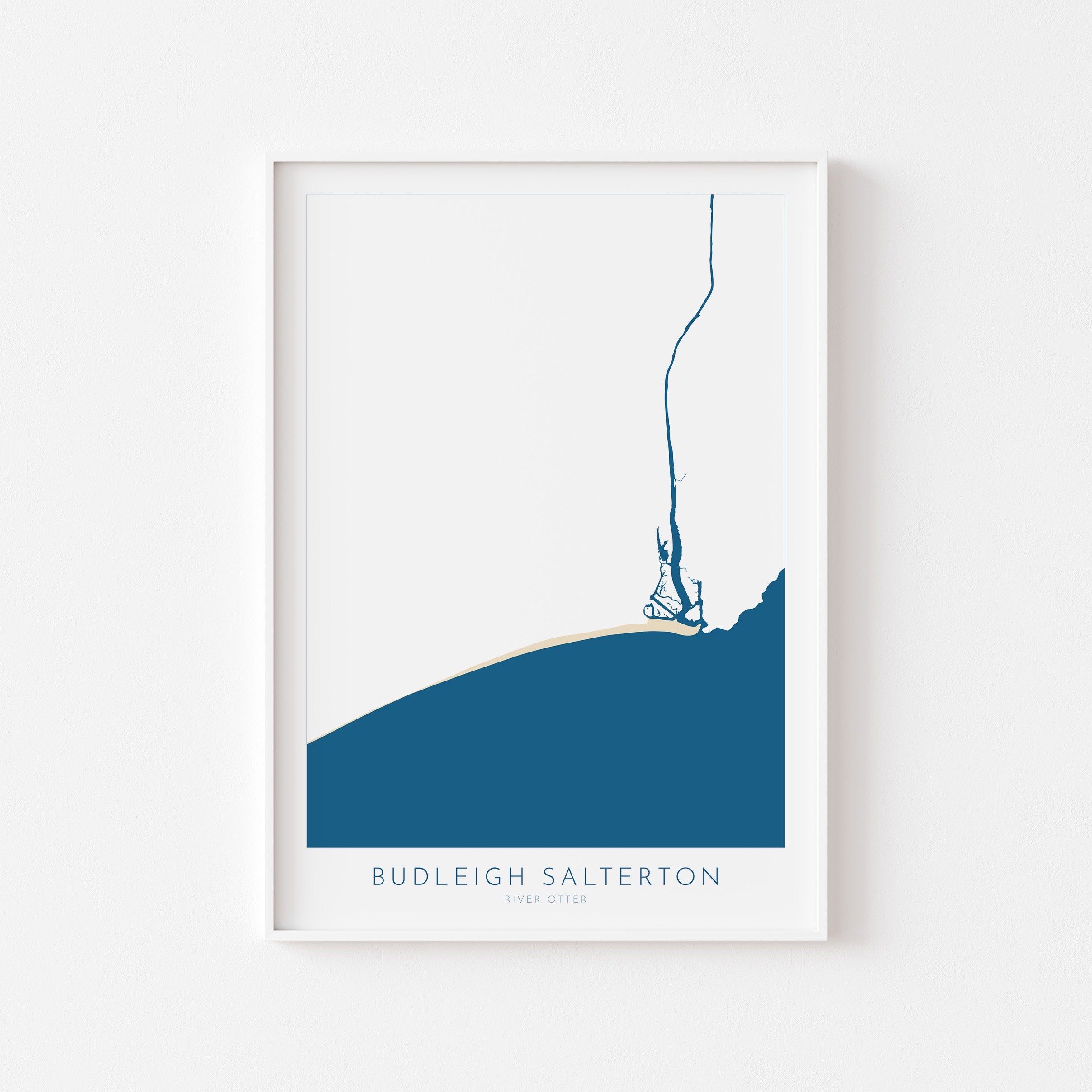 Budleigh Salterton Map Print - Budleigh Salterton Beach Art, Devon Map Art, Devon Rivers, Devon Travel Poster, A1, A2, A3, A4, Devon Gift UK