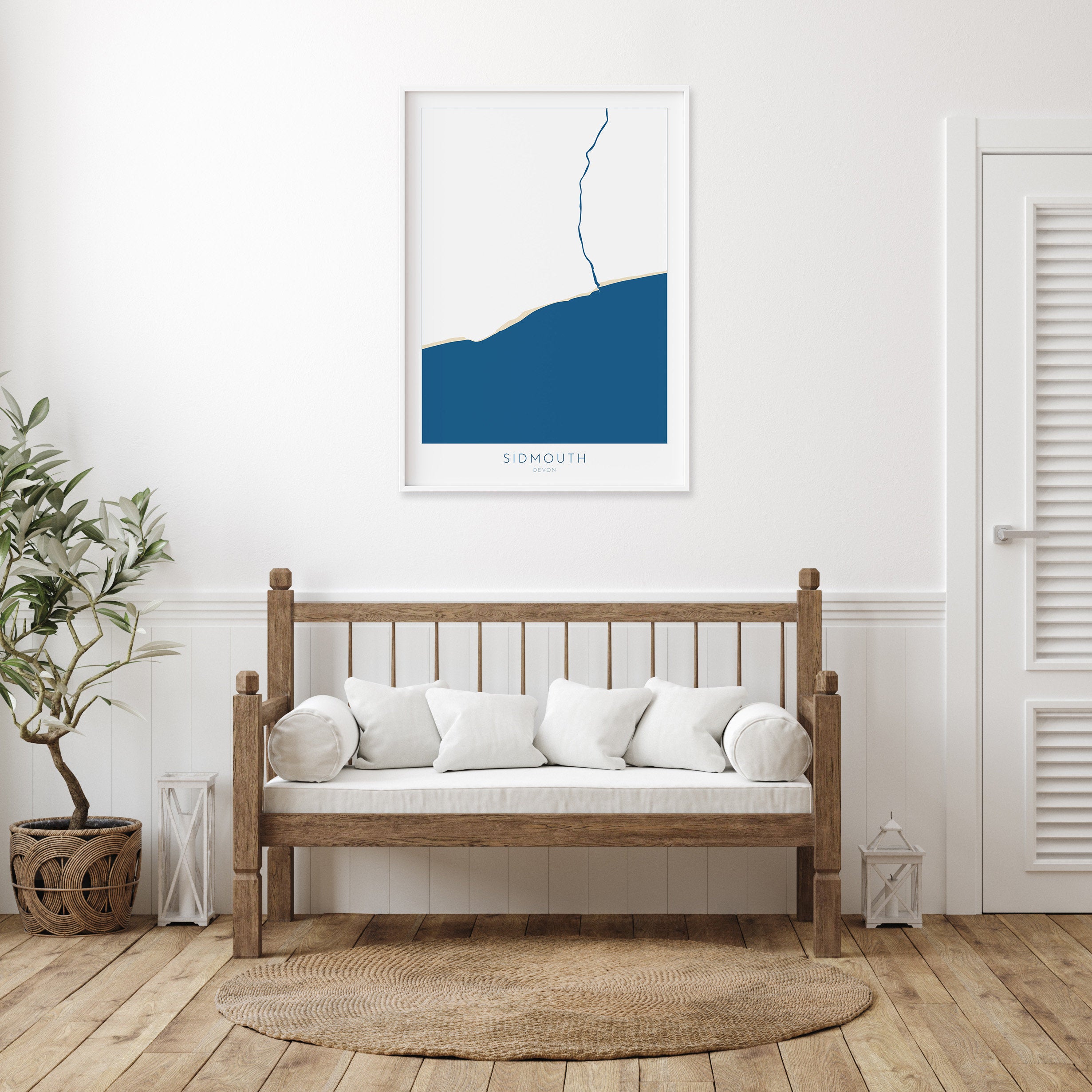 Sidmouth Map Print - Sidmouth Beach Art, Devon Map Art, Sidmouth Art Print, Devon Rivers, Devon Travel Poster, A1, A2, A3, A4, Devon Gift UK