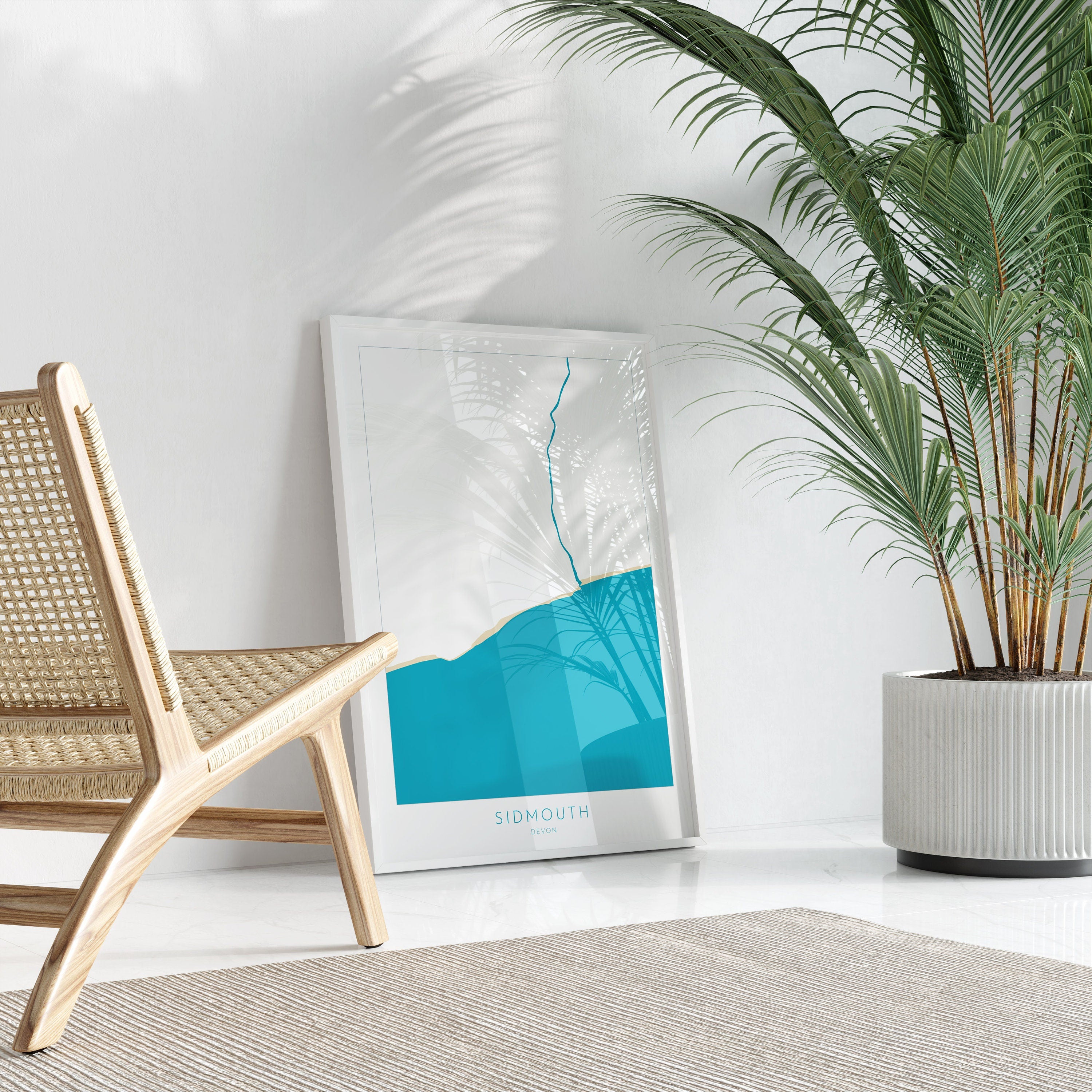 Sidmouth Map Print - Sidmouth Beach Art, Devon Map Art, Sidmouth Art Print, Devon Rivers, Devon Travel Poster, A1, A2, A3, A4, Devon Gift UK