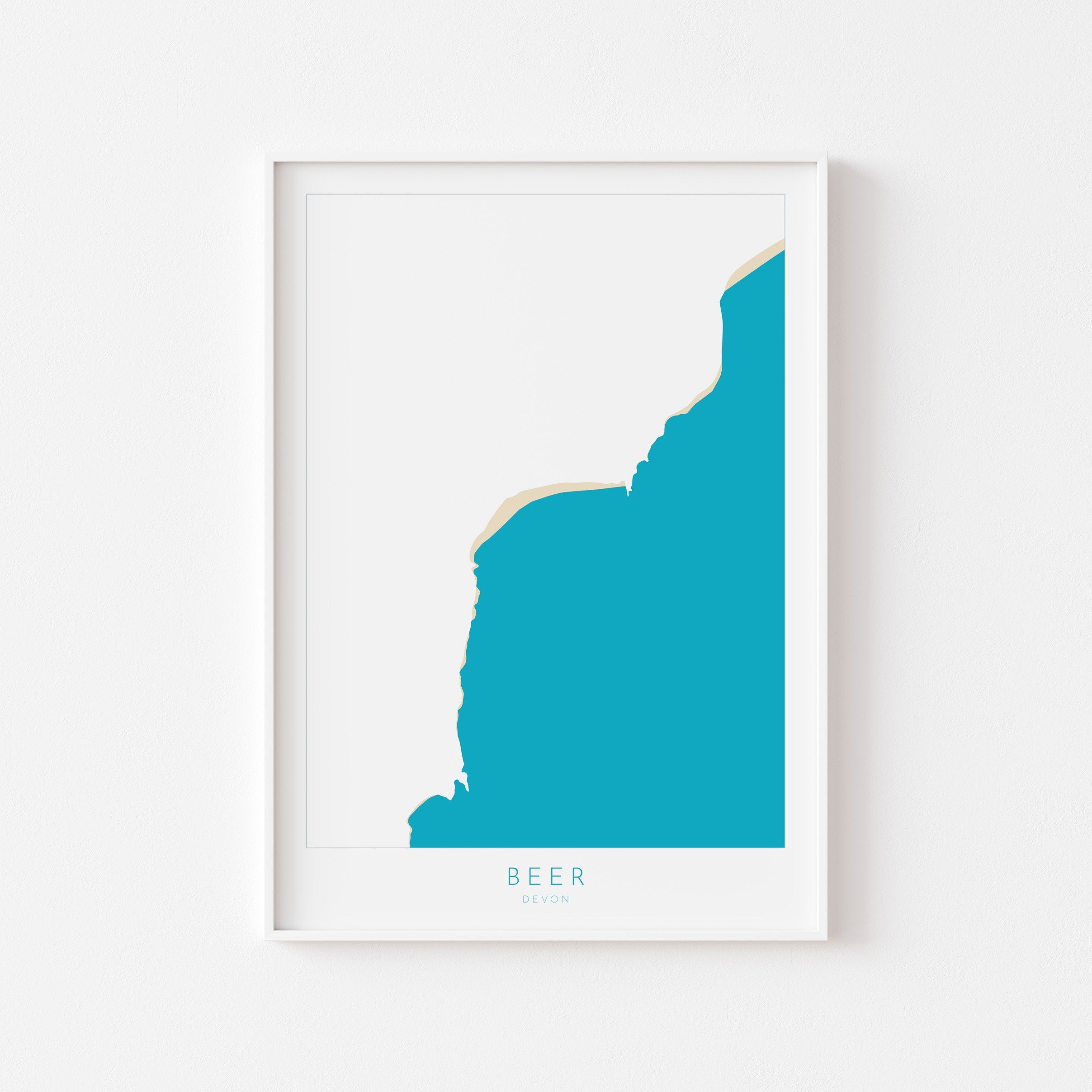 Beer Devon Map Print - Beer Beach Art, Devon Map Art, Beer Map Art Print, Devon Coast, Devon Travel Poster, A1, A2, A3, A4, Devon Gift UK