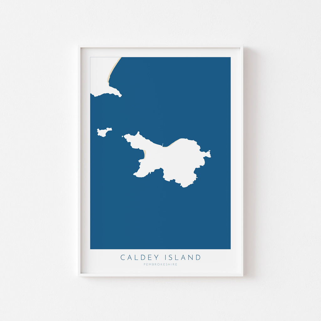 Caldey Island Map Print - Caldey Island Tenby Map Art, Wales Map Art, Tenby Travel Poster, Pembrokeshire Coast, A1, A2, A3, A4, Wales Gift
