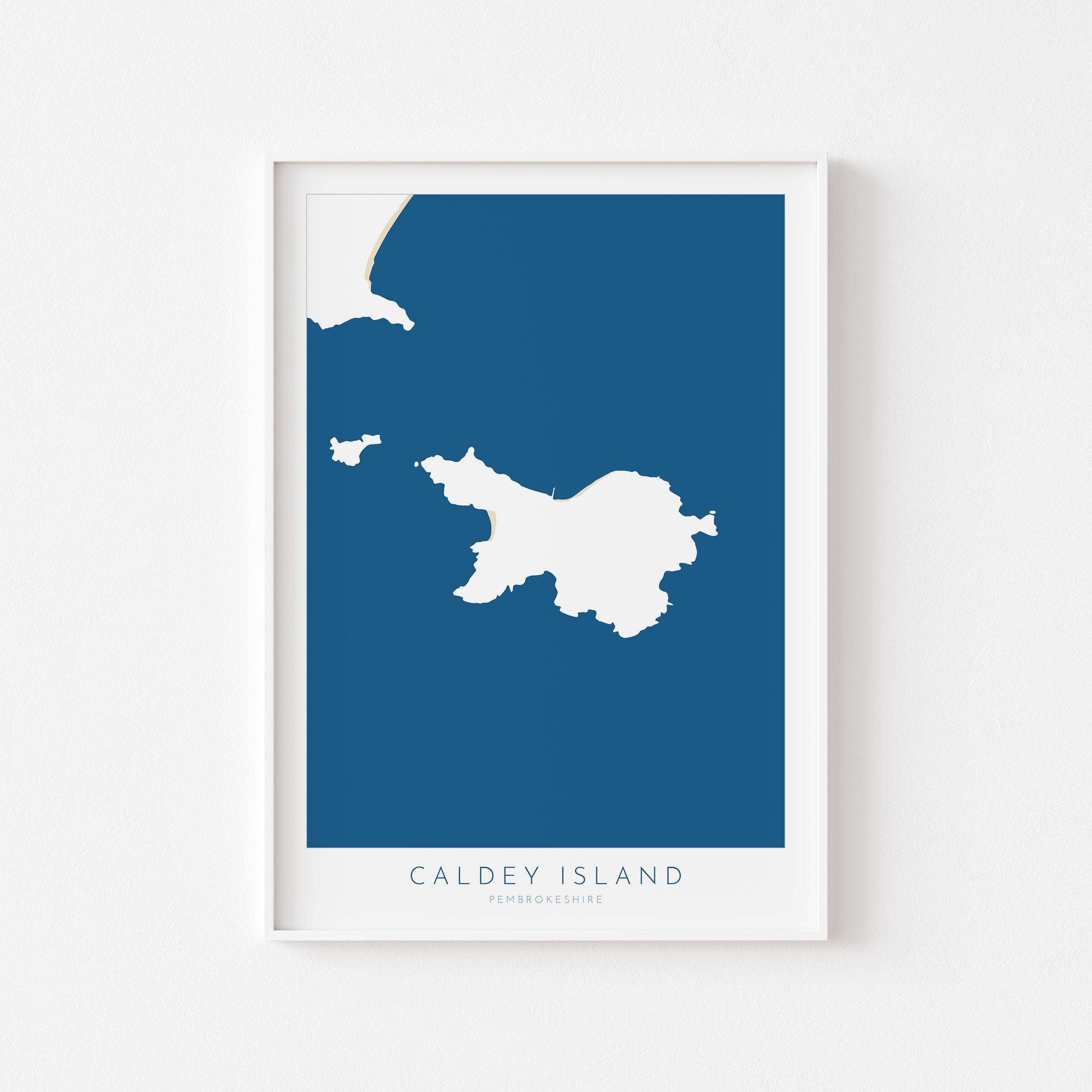 Caldey Island Map Print - Caldey Island Tenby Map Art, Wales Map Art, Tenby Travel Poster, Pembrokeshire Coast, A1, A2, A3, A4, Wales Gift