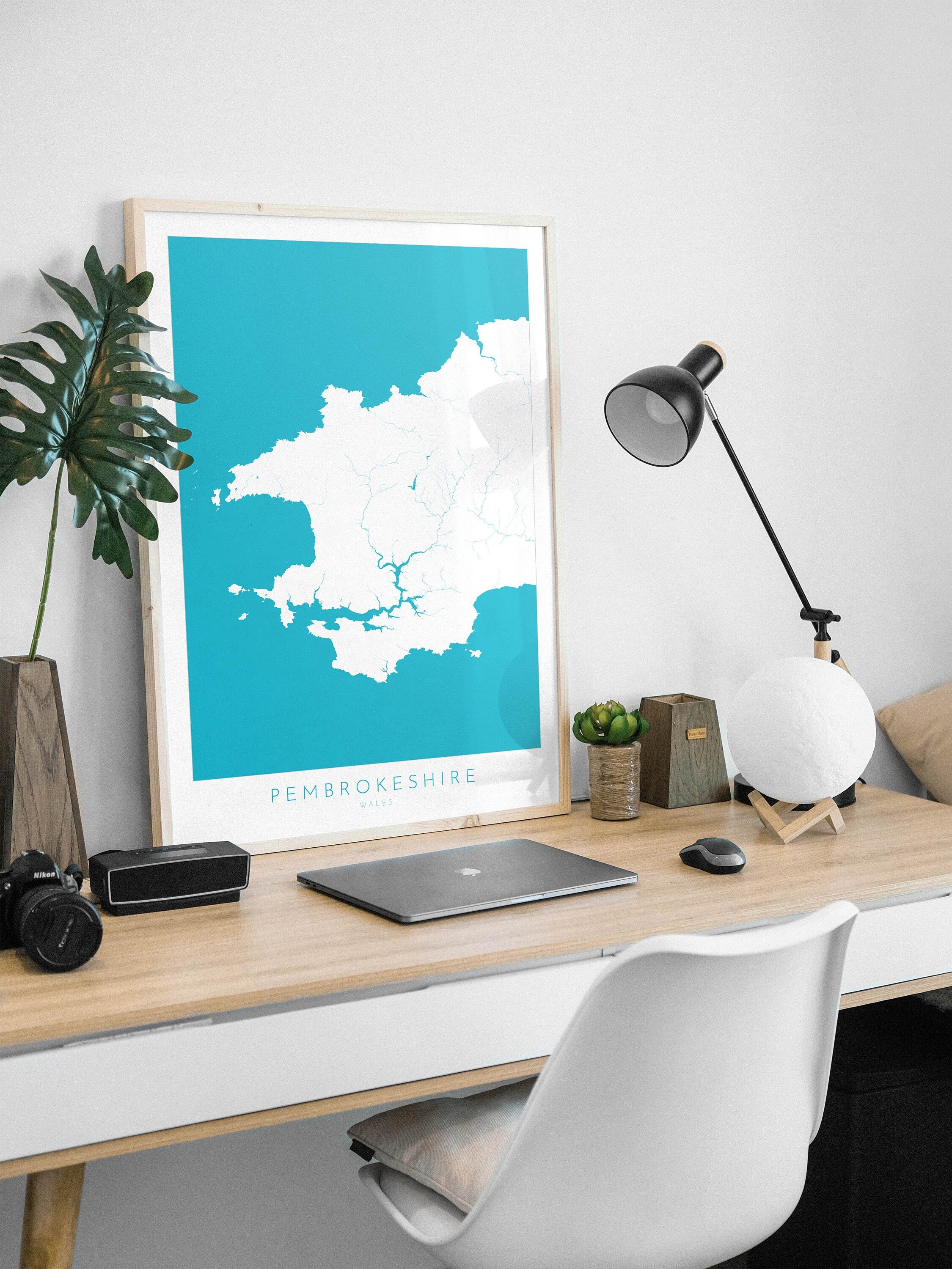 Pembrokeshire Map Art- Pembrokeshire Wales Map Print, Pembrokeshire Travel Poster, Pembrokeshire Coast, A1, A2, A3, A4, Wales Gift