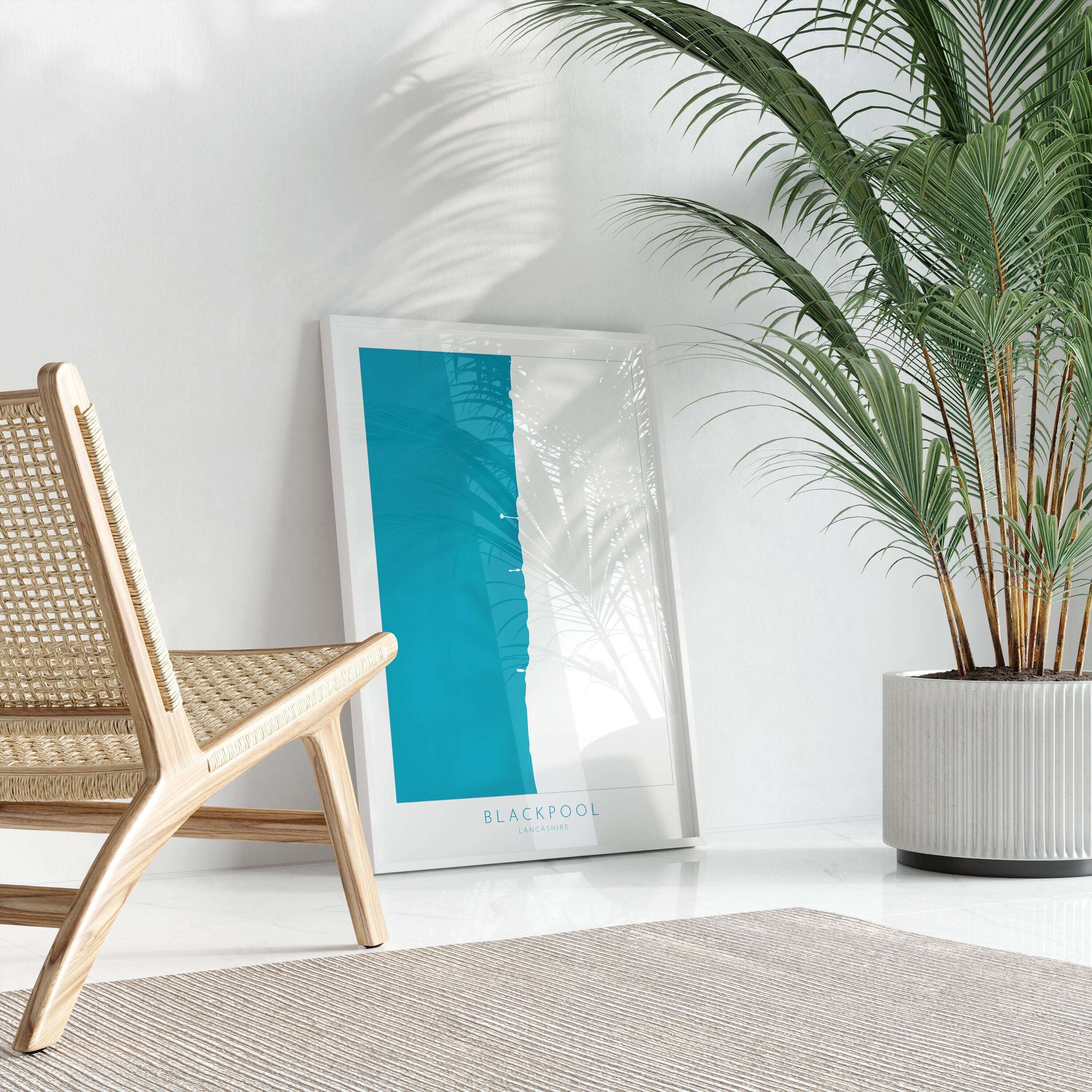 Blackpool Map Print - Blackpool Beach Art, Blackpool Piers Poster, Lancashire Map Art, Blackpool Pier Art Print, Blackpool Travel Poster