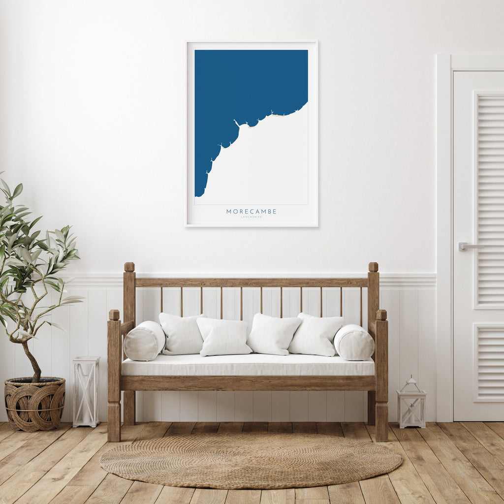 Morecambe Map Print - Morecambe Beach Art, Morecambe Bay Poster, Lancashire Map Art, Morecambe Art Print, Blackpool Travel Poster